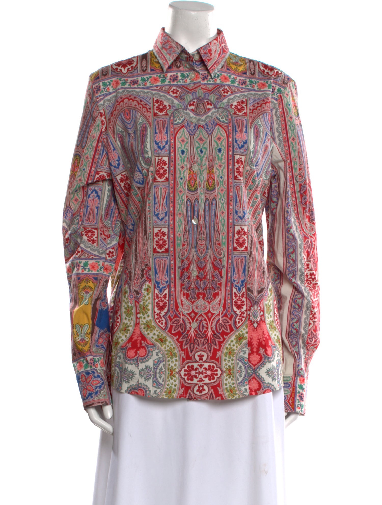 Etro Paisley Print Long Sleeve Blouse