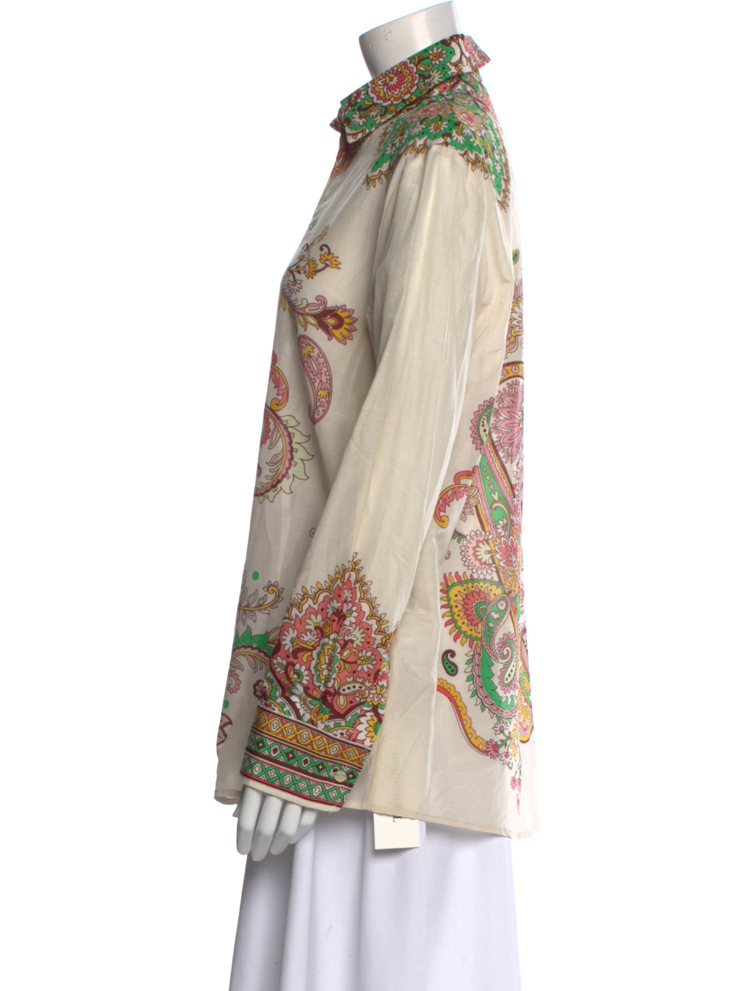 Etro Paisley Print Long Sleeve Button-Up Top