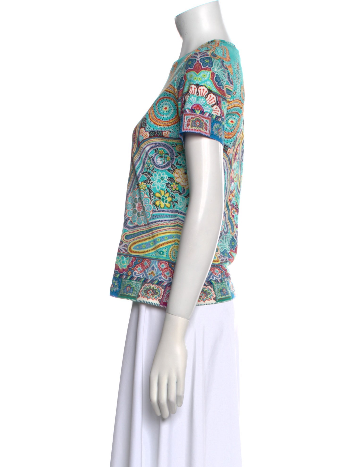 Etro Paisley Print Crew Neck T-Shirt