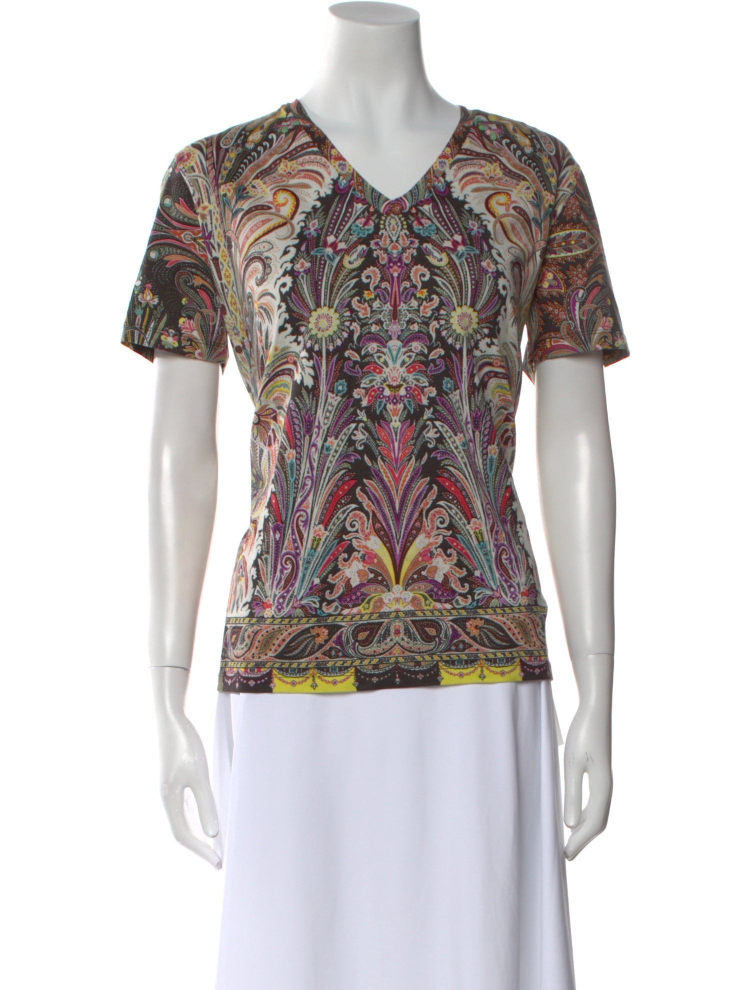 Etro Floral Print V-Neck Sweater