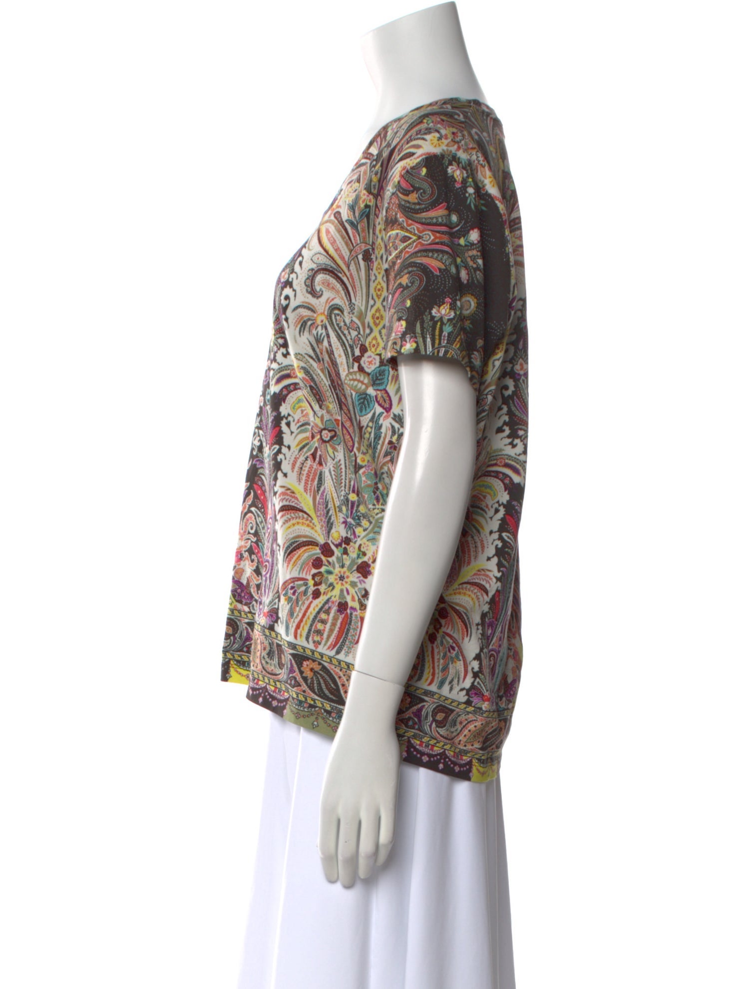 Etro Floral Print V-Neck Sweater