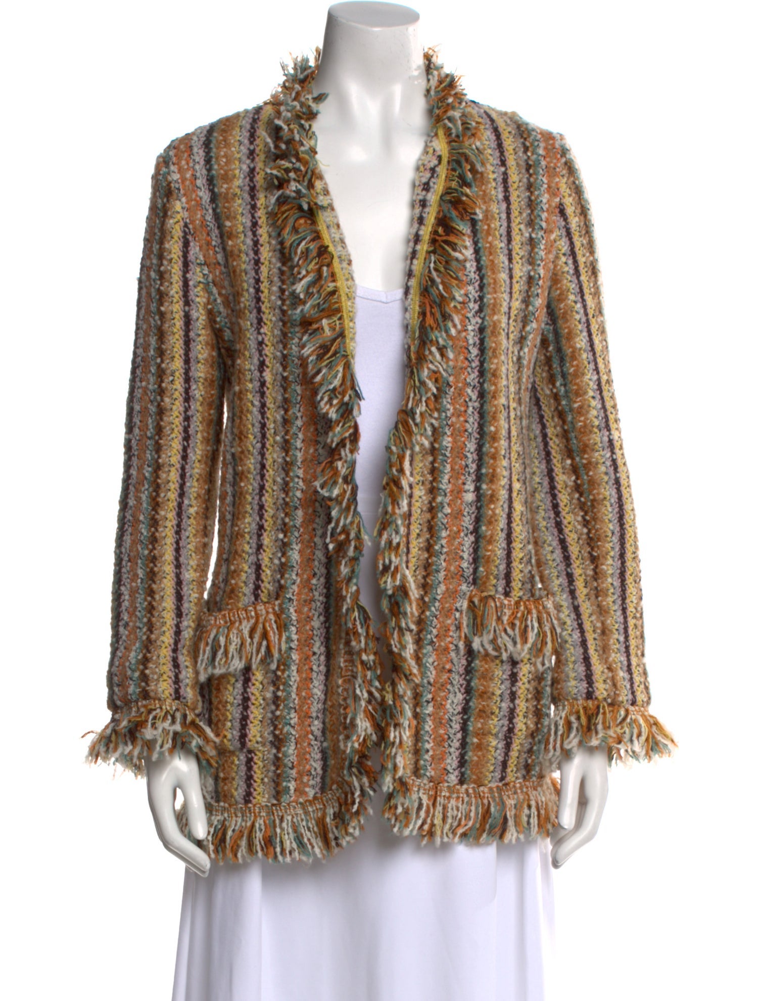 Etro Printed Open Front Sweater