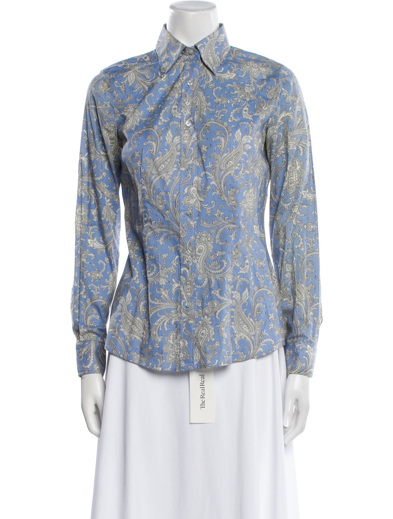 Etro Paisley Print Long Sleeve Button-Up Top