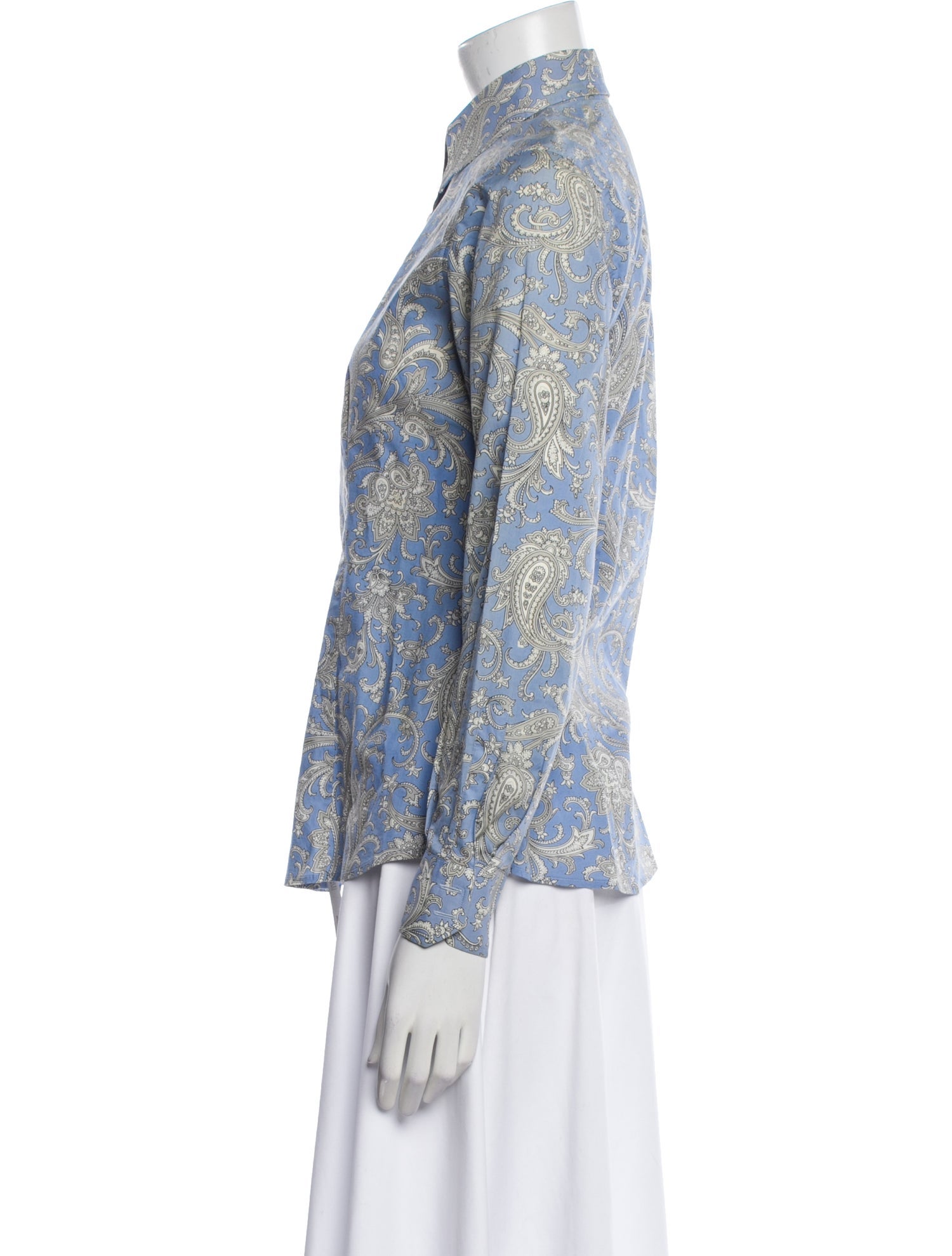 Etro Paisley Print Long Sleeve Button-Up Top