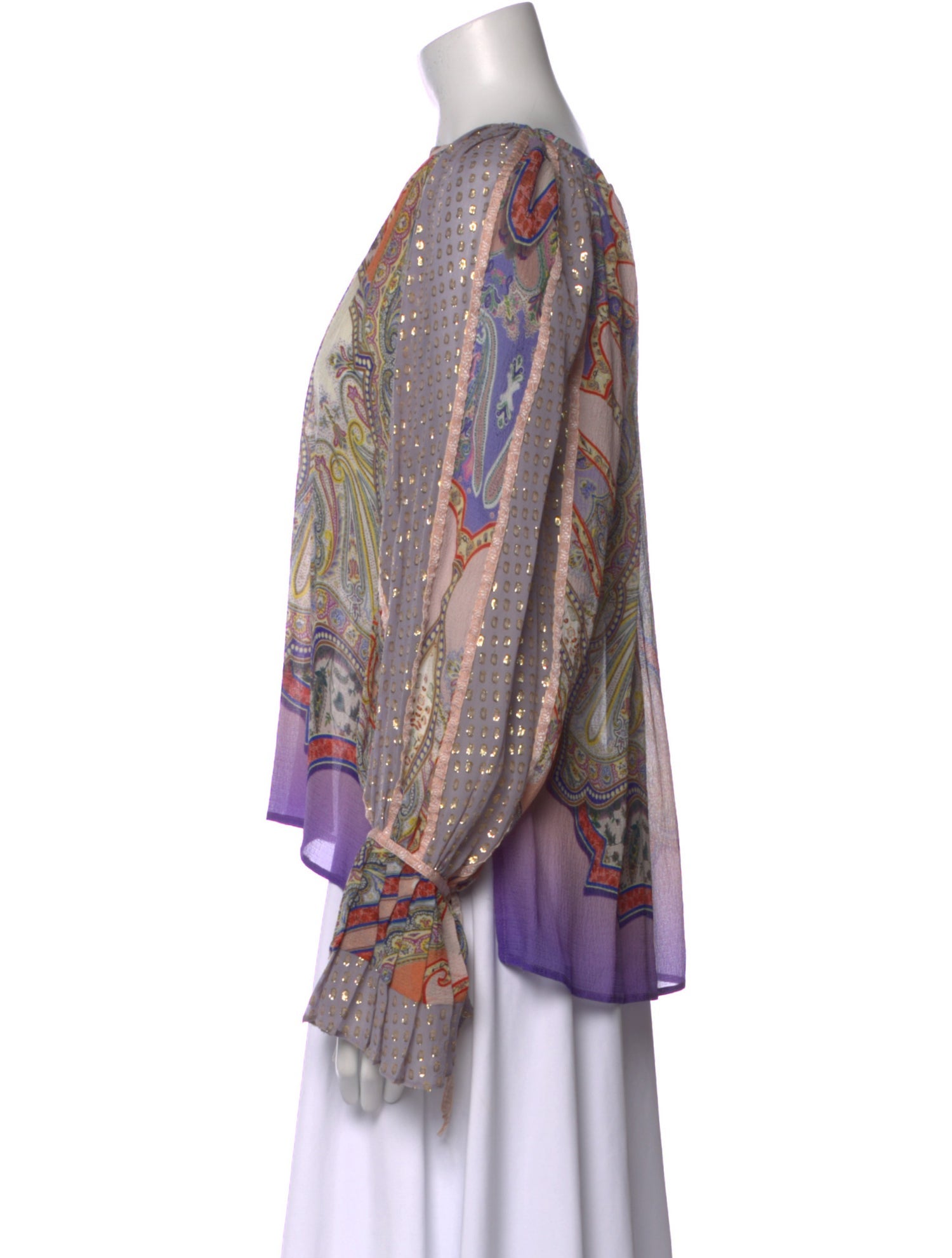 Etro Paisley Print Scoop Neck Blouse