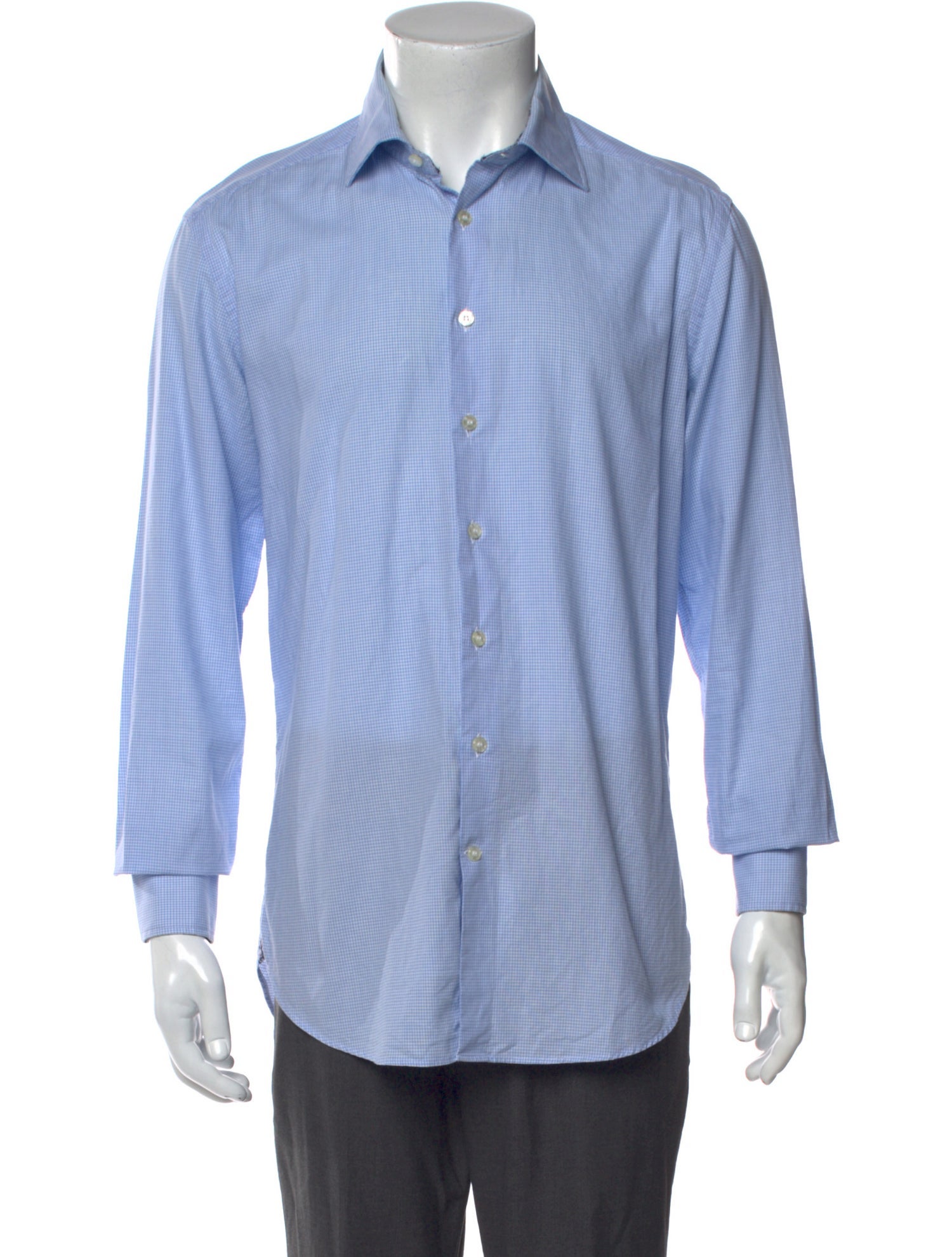 Etro Plaid Print Long Sleeve Dress Shirt