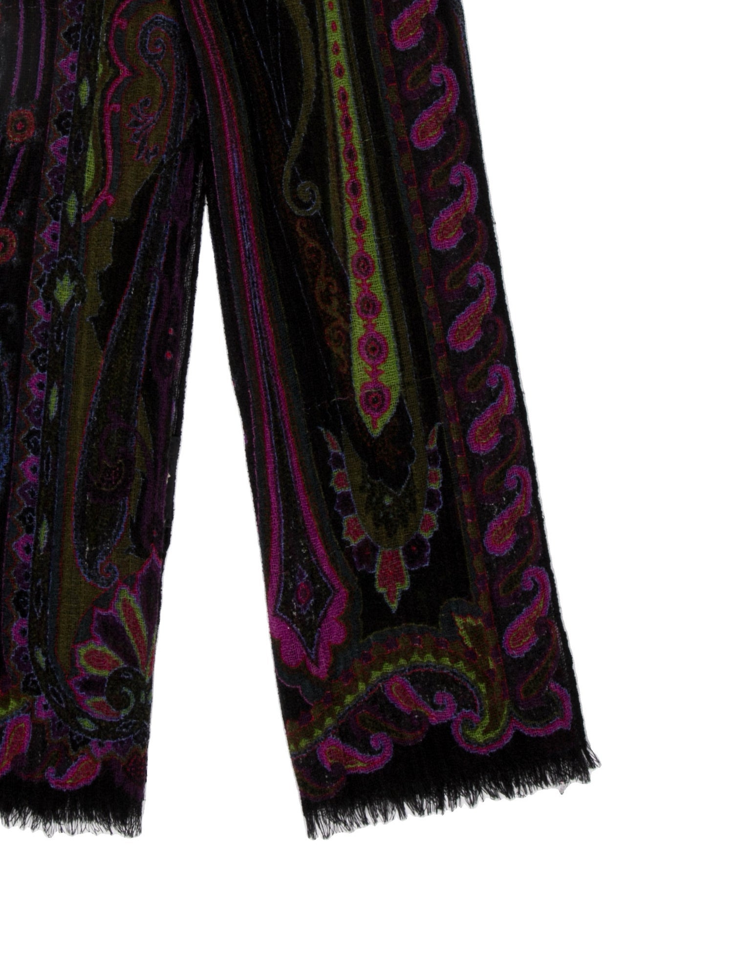Etro Wool Paisley Print Scarf