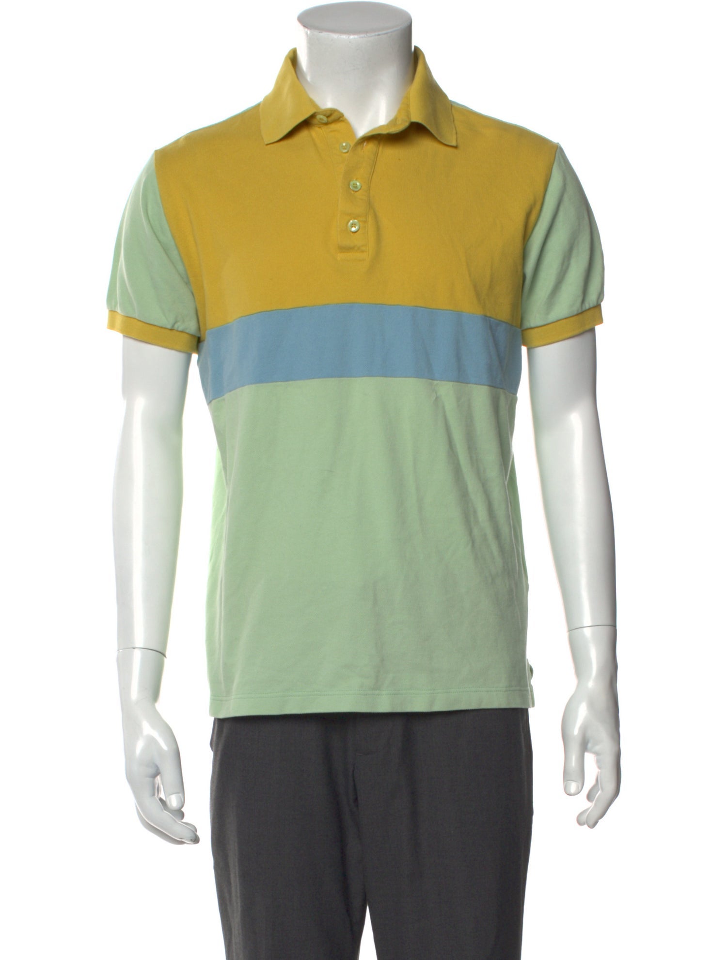 Etro Colorblock Pattern Crew Neck Polo Shirt