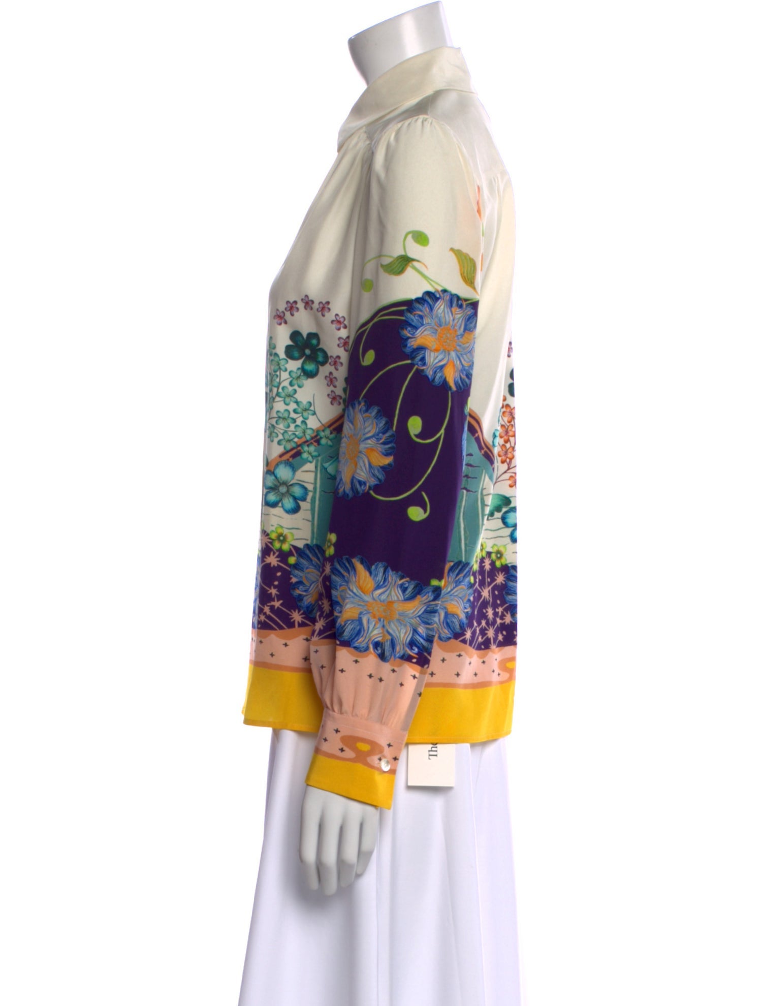 Etro Silk Floral Print Button-Up Top