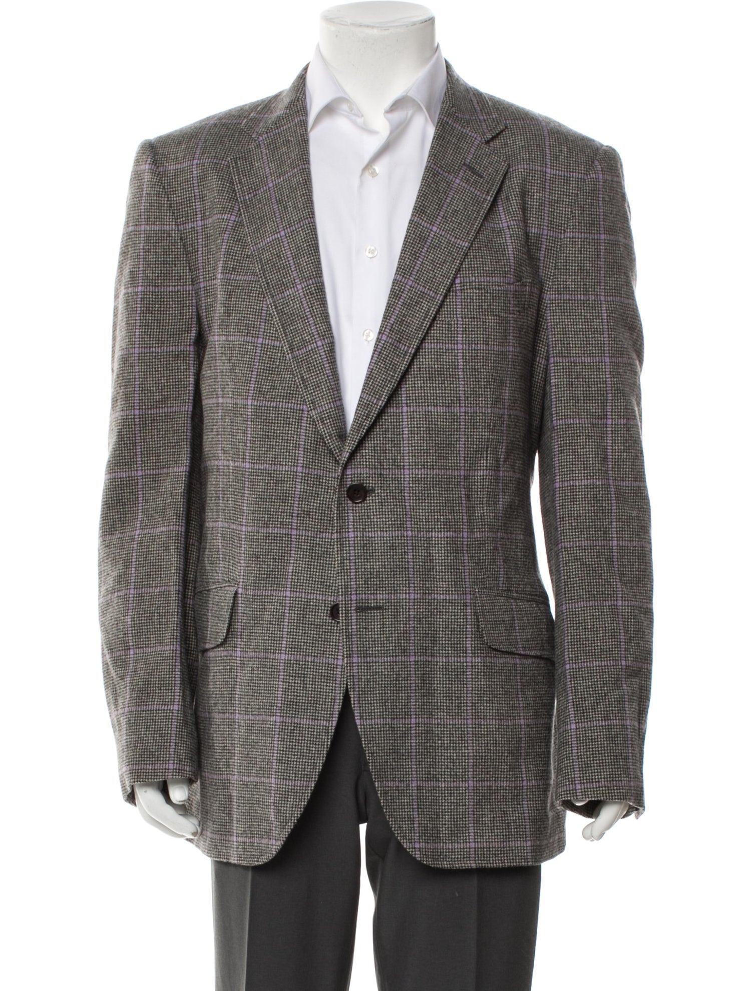 Etro Wool Plaid Print Blazer