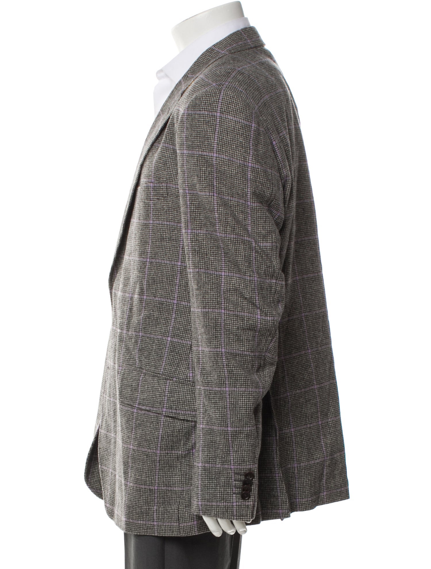 Etro Wool Plaid Print Blazer