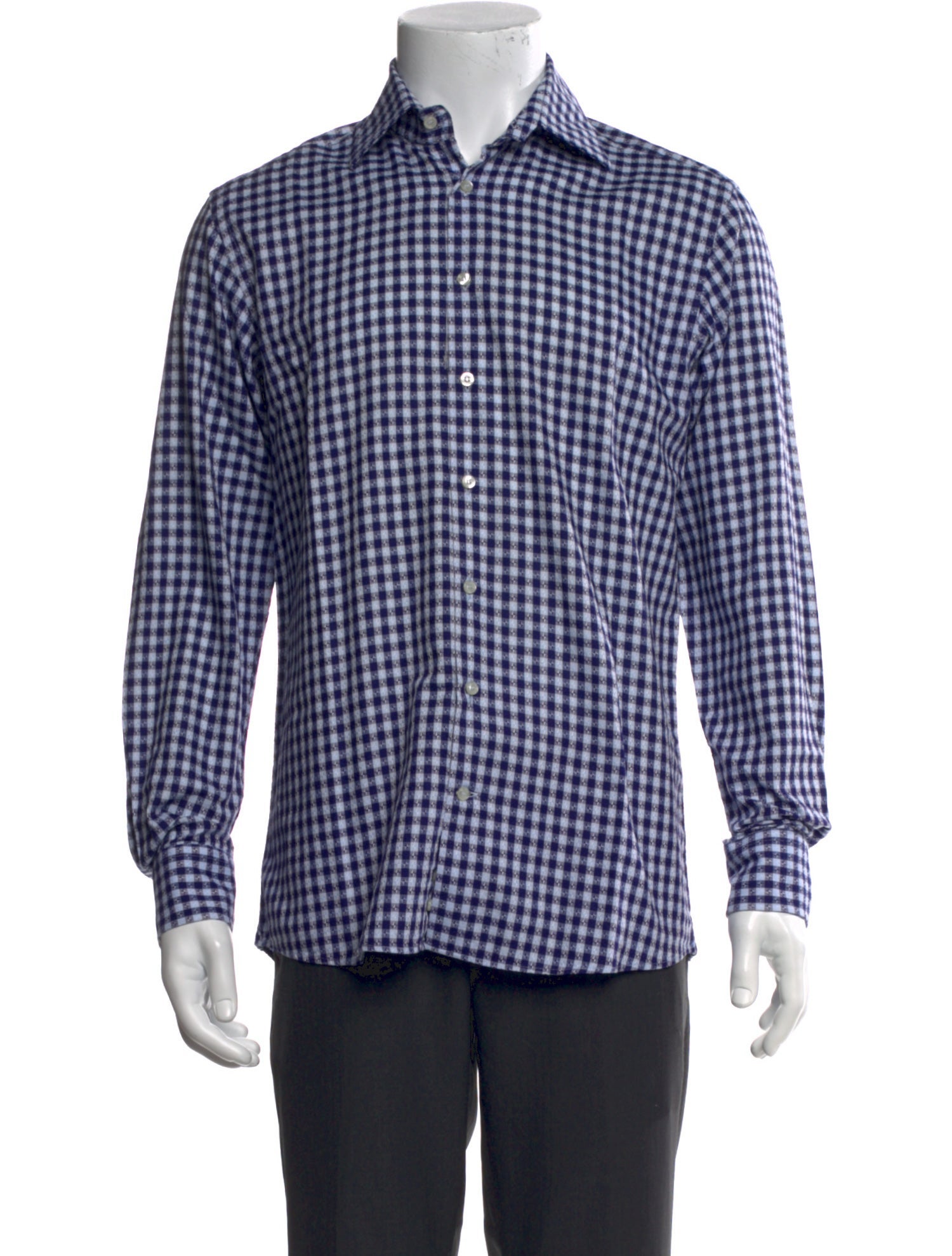 Etro Plaid Print Long Sleeve Dress Shirt