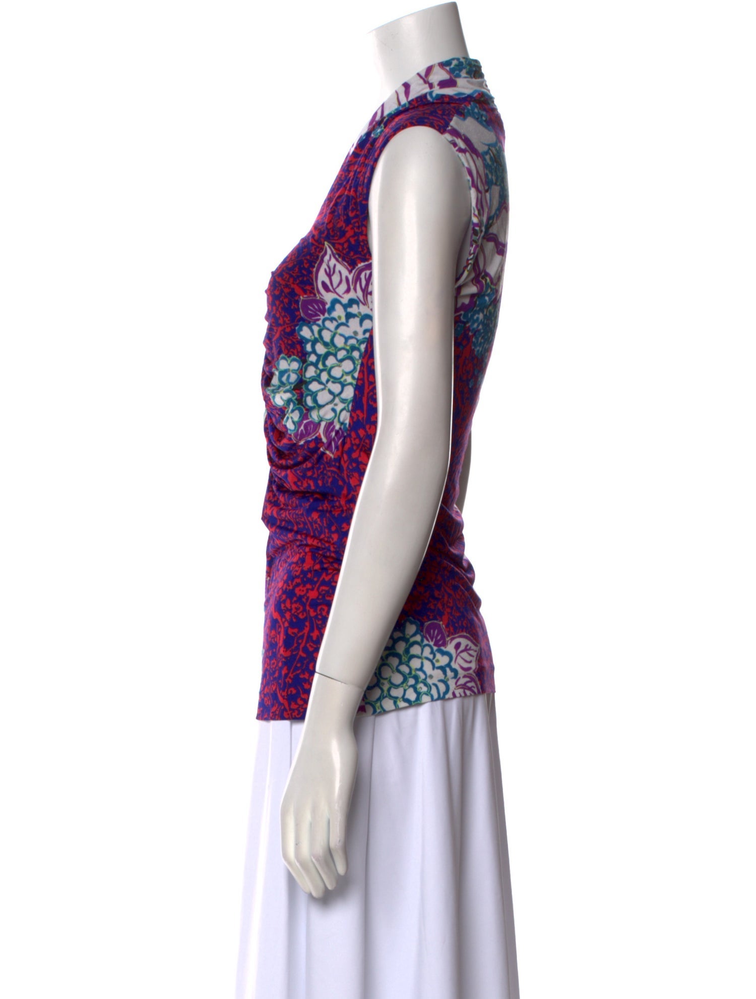 Etro Printed V-Neck Top