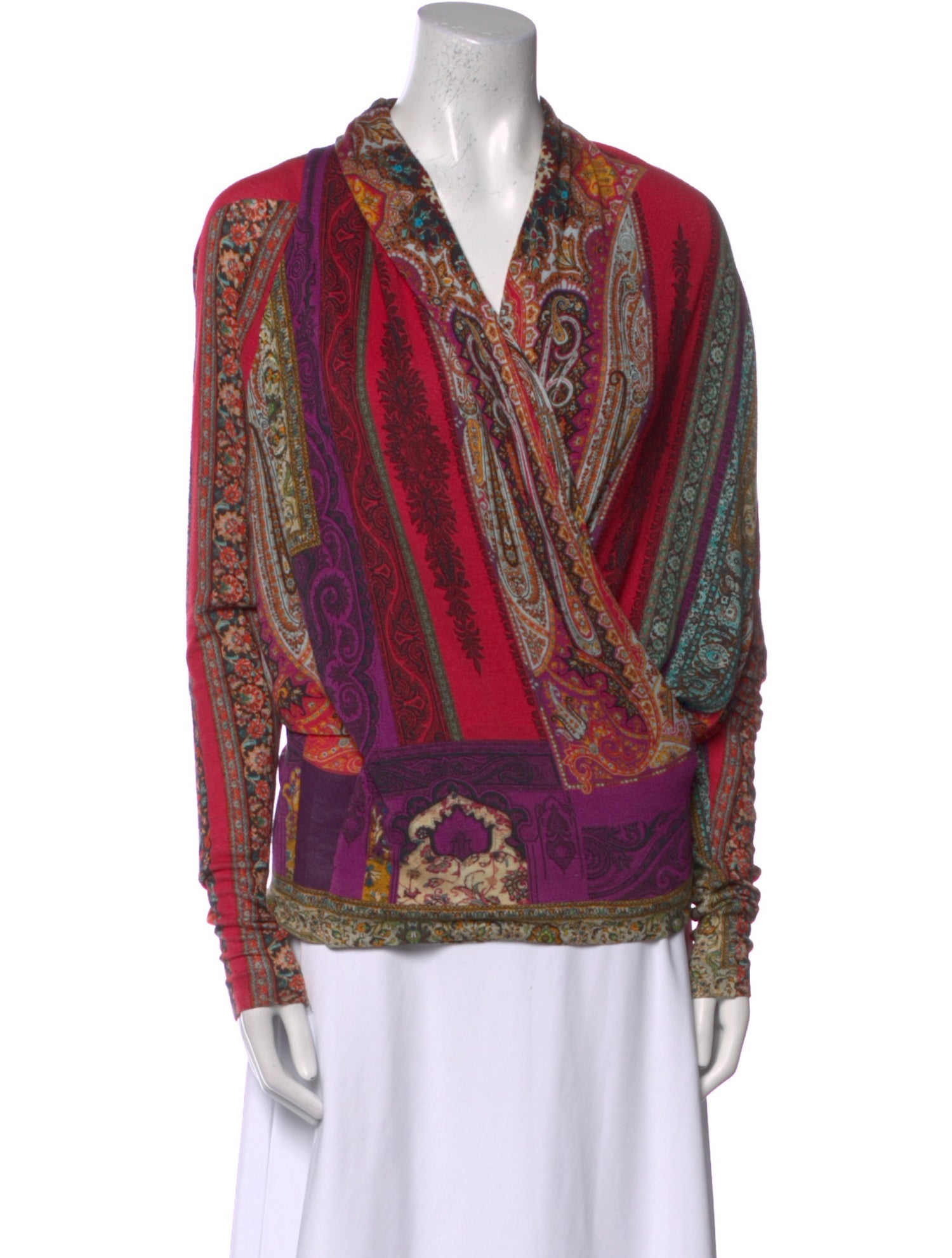 Etro Paisley Print V-Neck Blouse