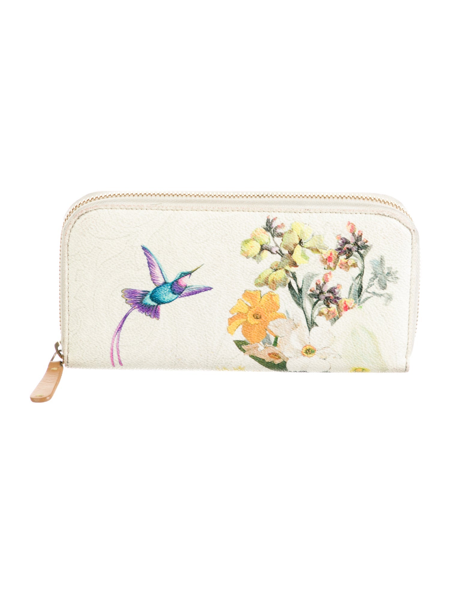 Etro Leather Floral Print Continental Wallet