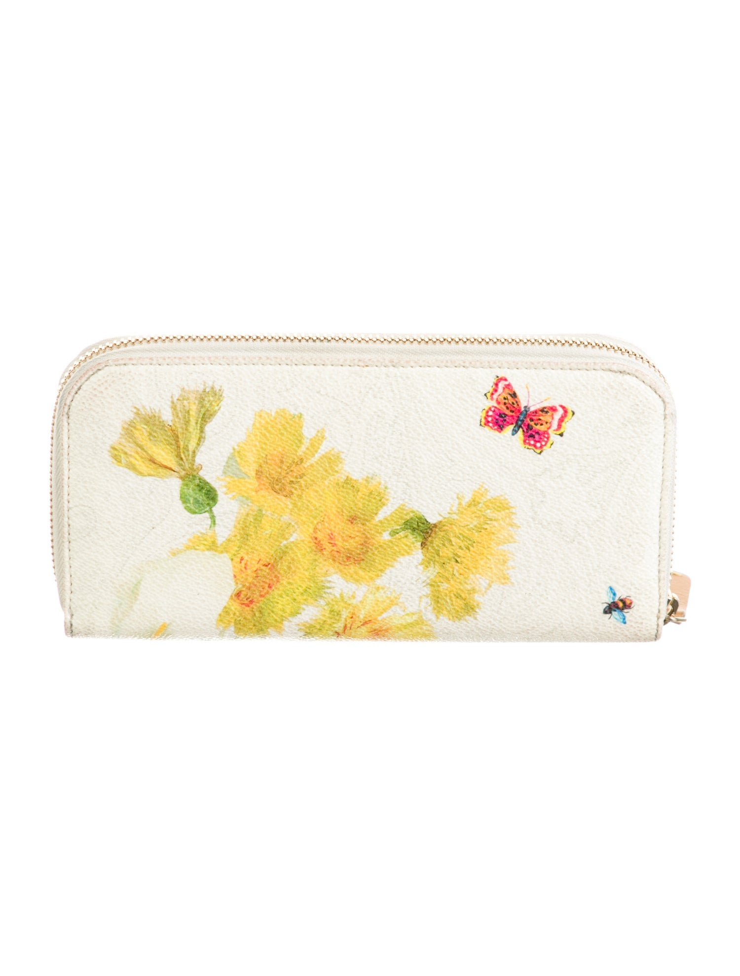 Etro Leather Floral Print Continental Wallet