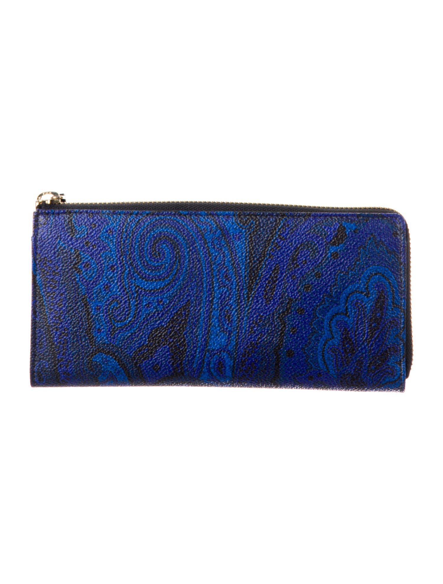 Etro Calf Leather Paisley Print Pouch