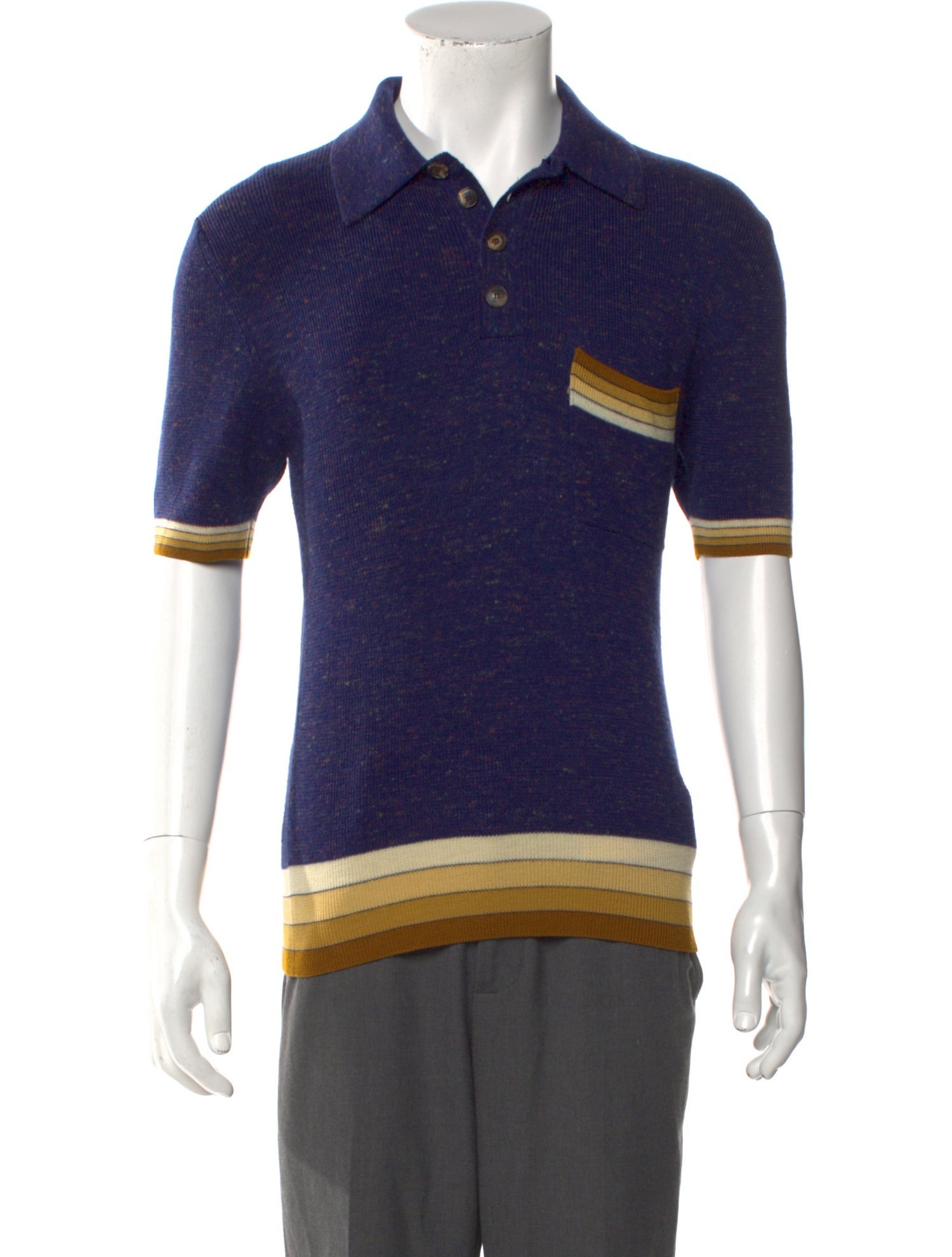 Etro Wool Striped Polo Shirt