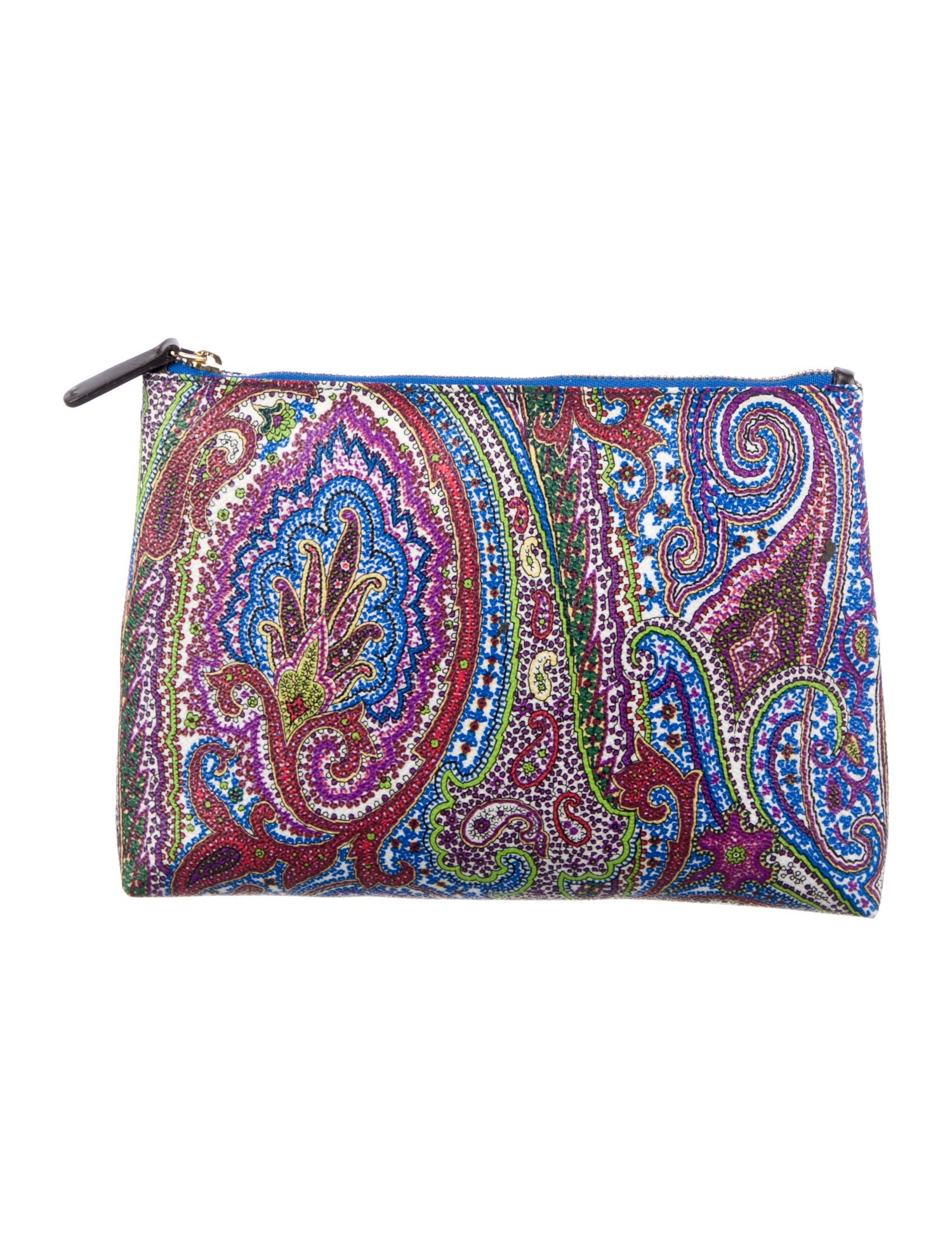 Etro Saffiano Leather Floral Print Wallet