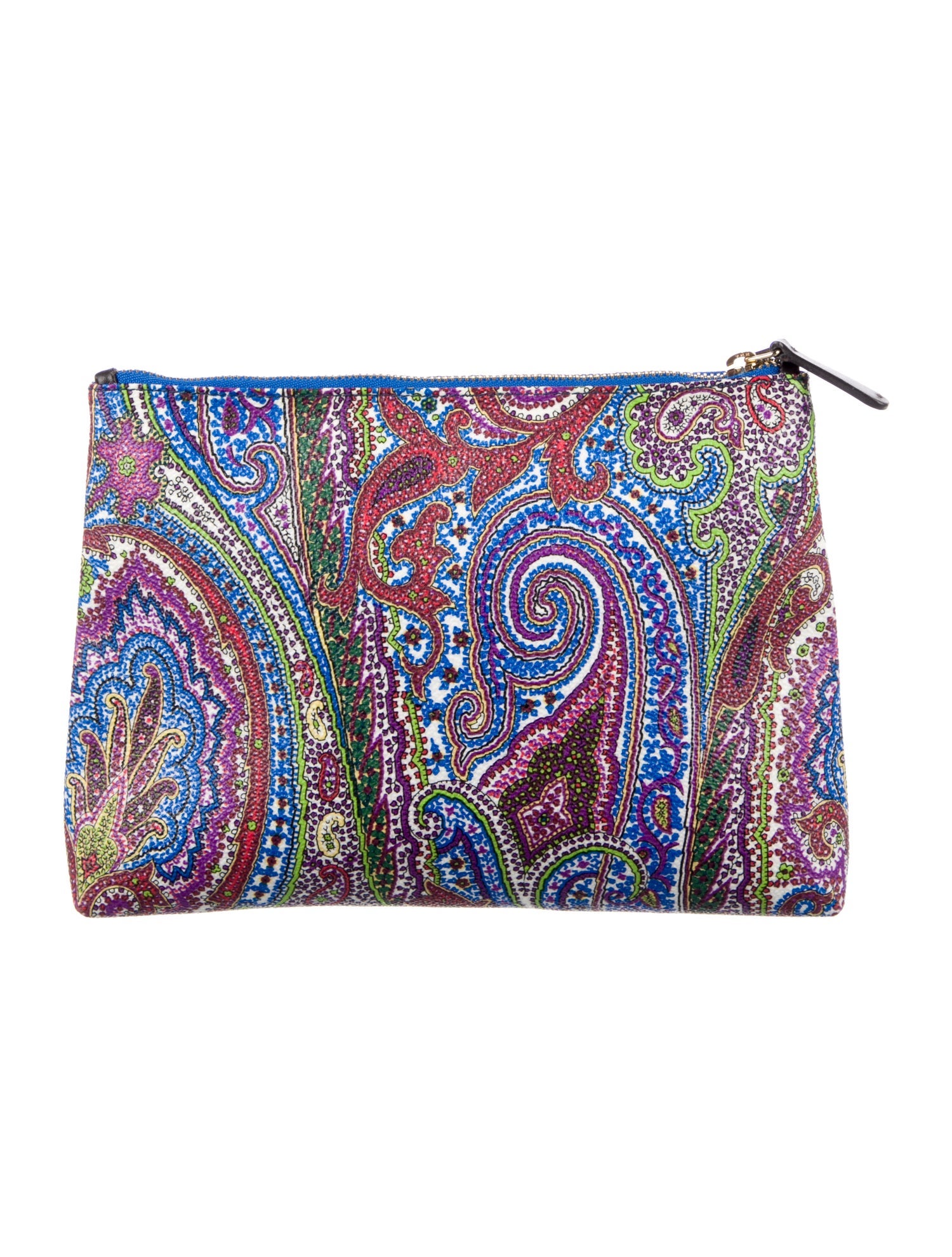 Etro Saffiano Leather Floral Print Wallet
