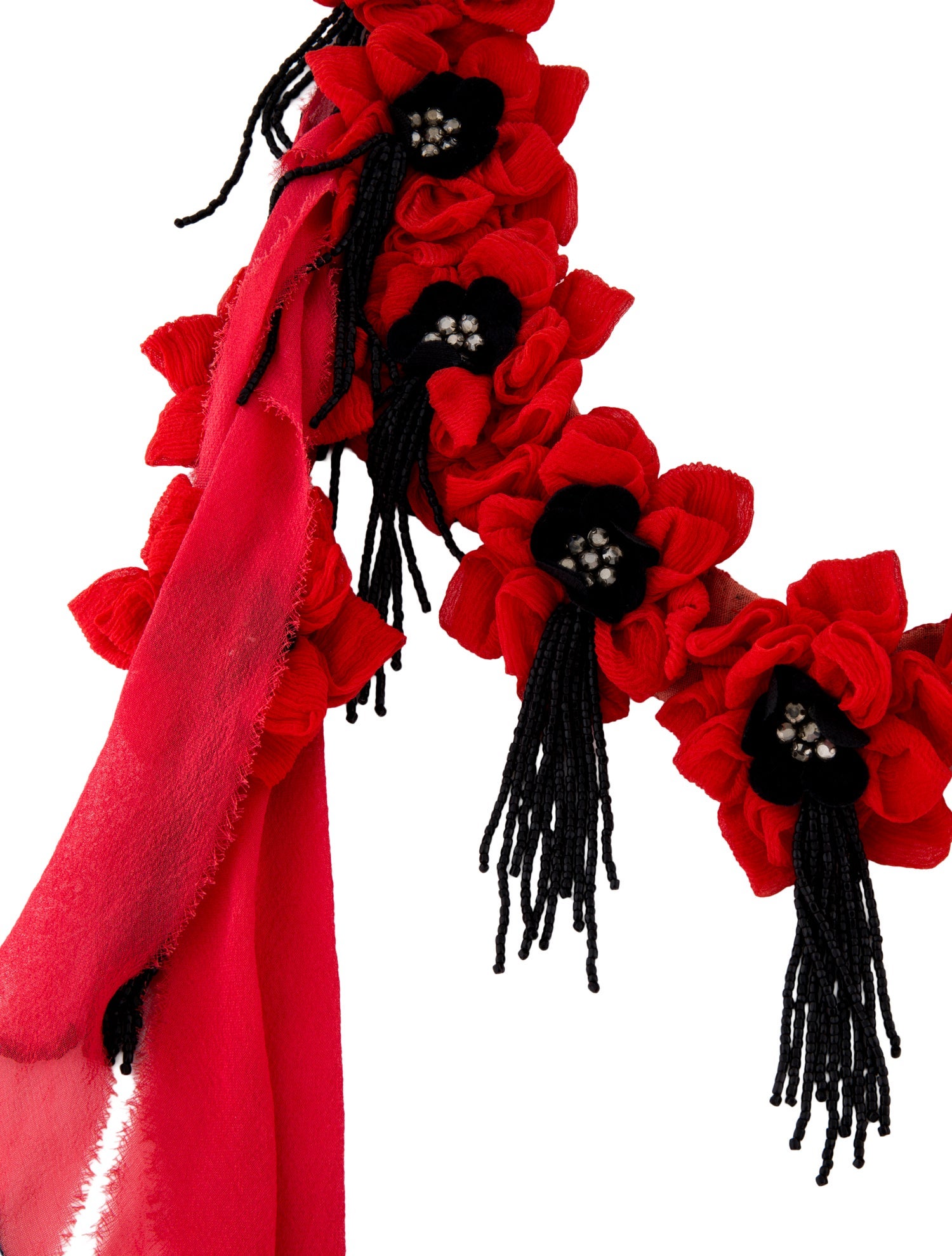 Etro Silk & Bead Floral Collar Necklace.