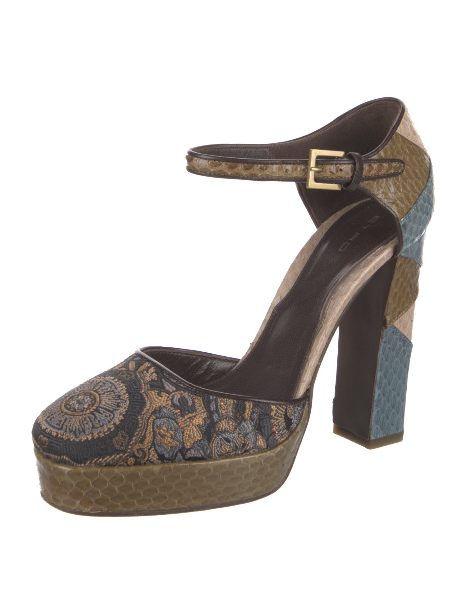 Etro Snakeskin Printed D'Orsay Pumps