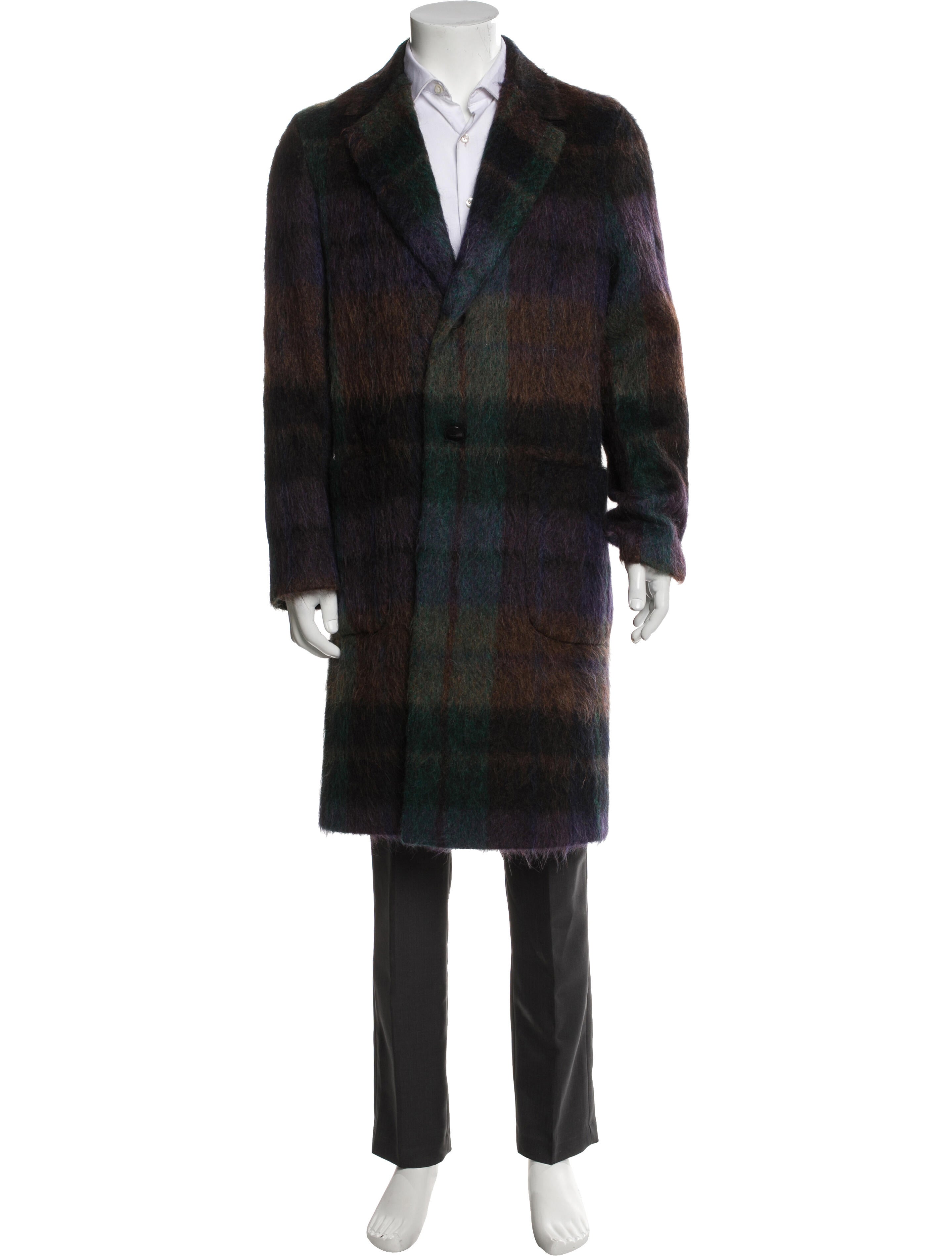 Etro Plaid Print Overcoat