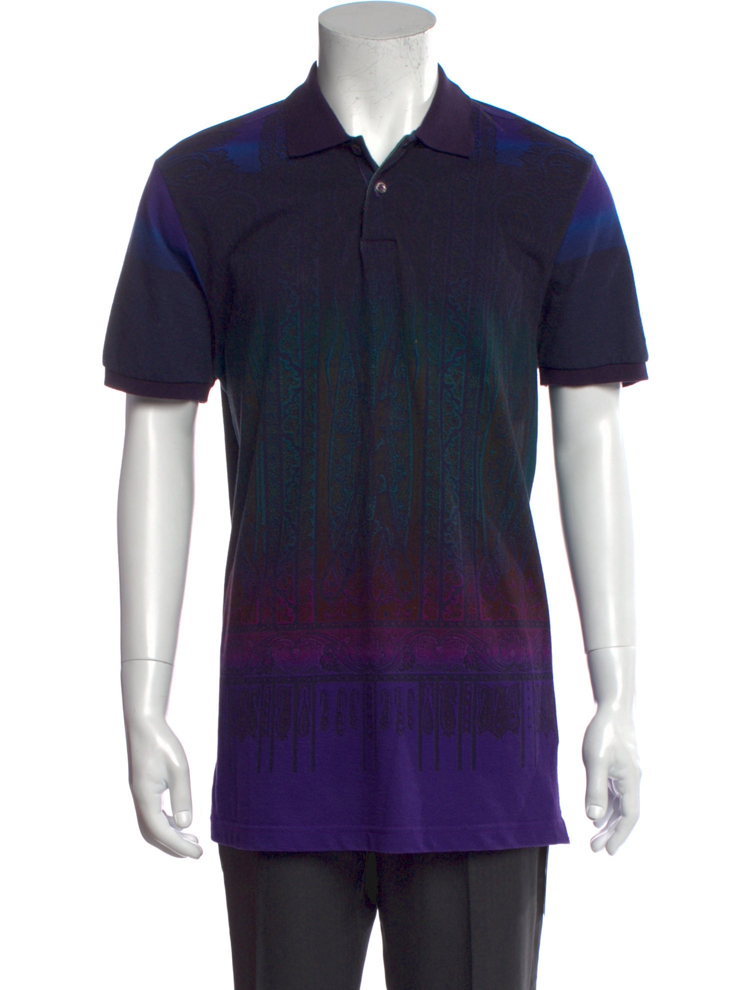 Etro Printed Collar Polo Shirt