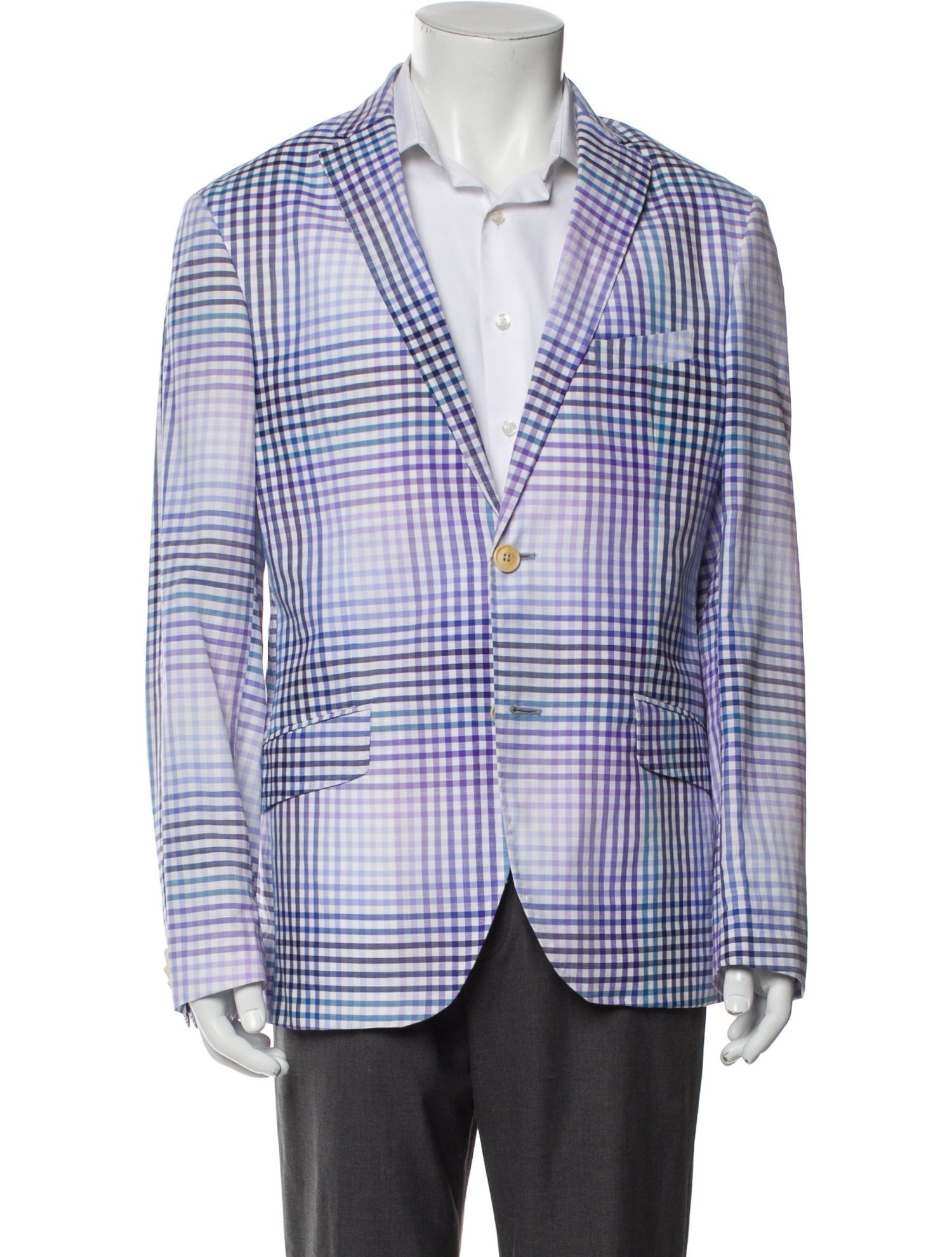 Etro Plaid Print Blazer