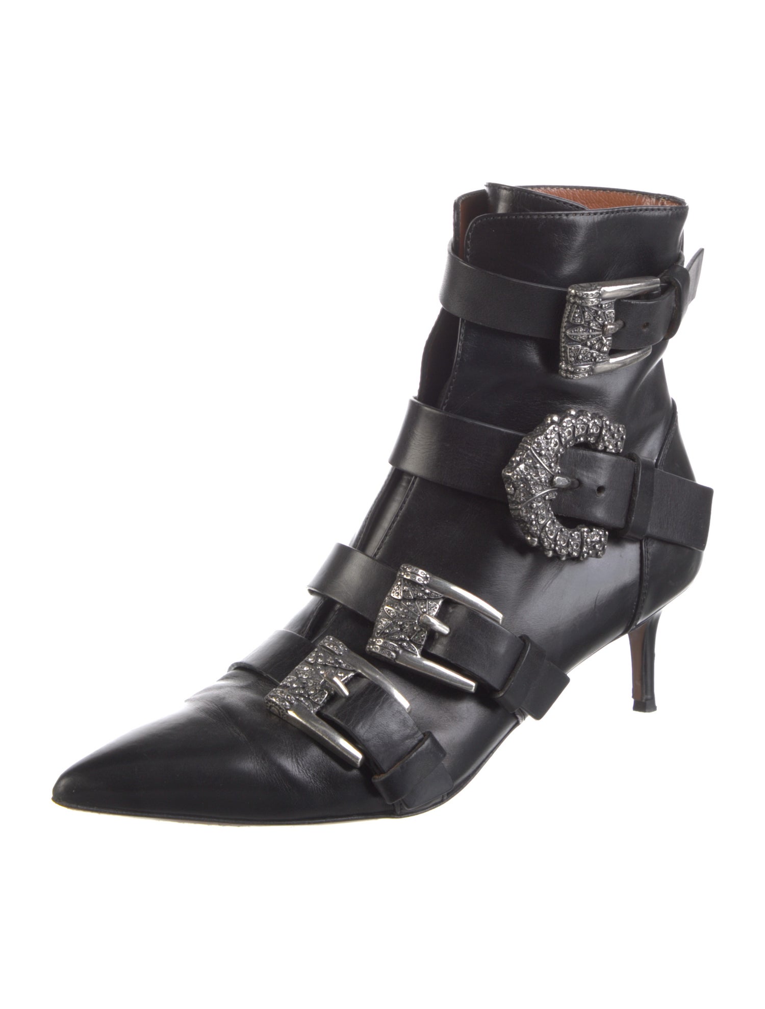 Etro Leather Crystal Embellishments Boots
