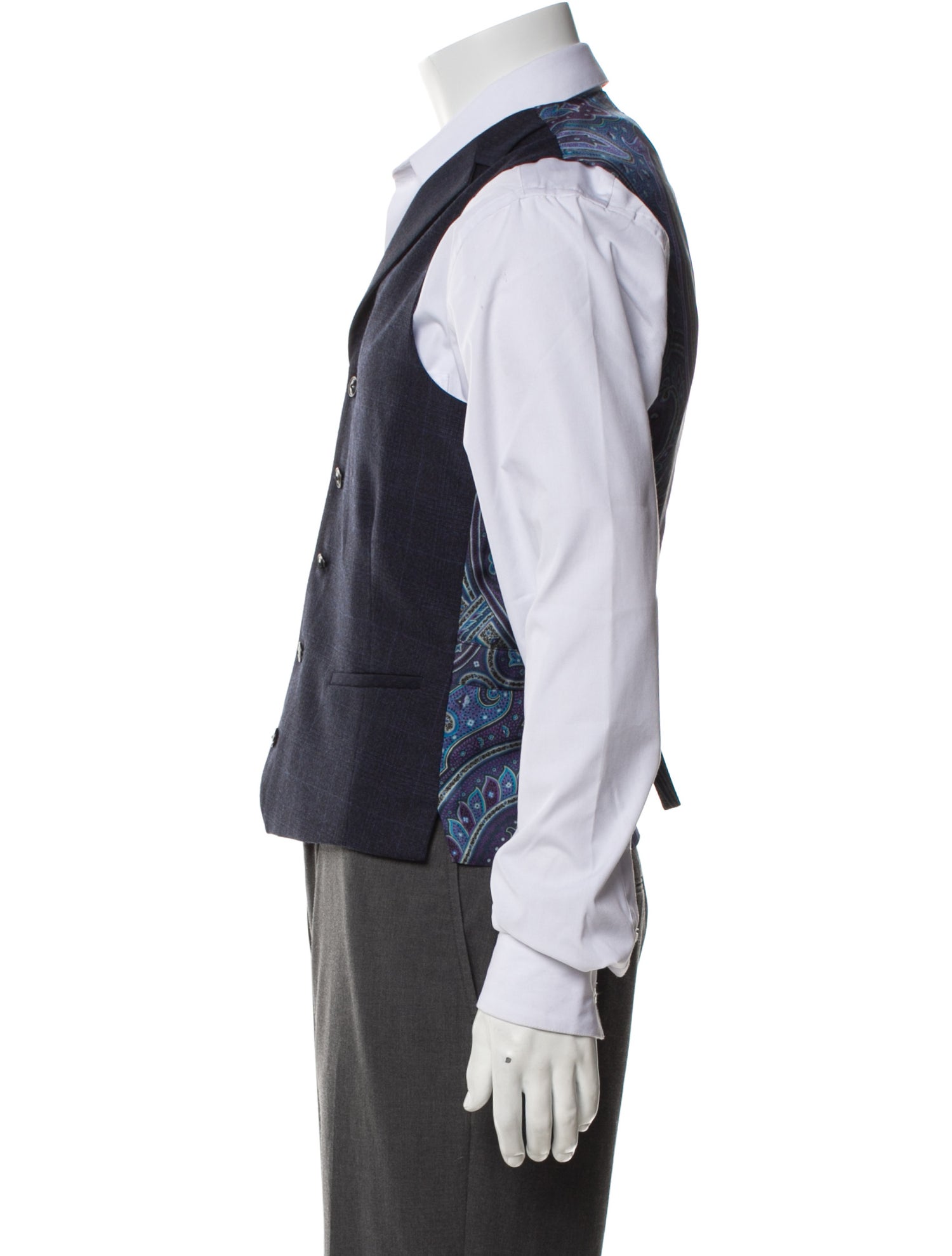 Etro Plaid Print Suit Vest
