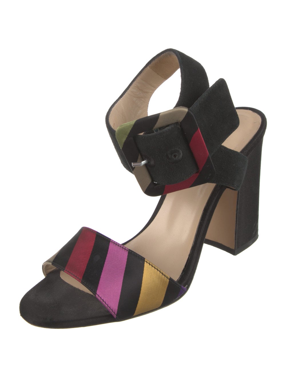 Etro Suede Colorblock Pattern Slingback Sandals - image 2