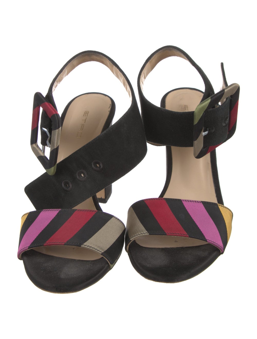Etro Suede Colorblock Pattern Slingback Sandals - image 3