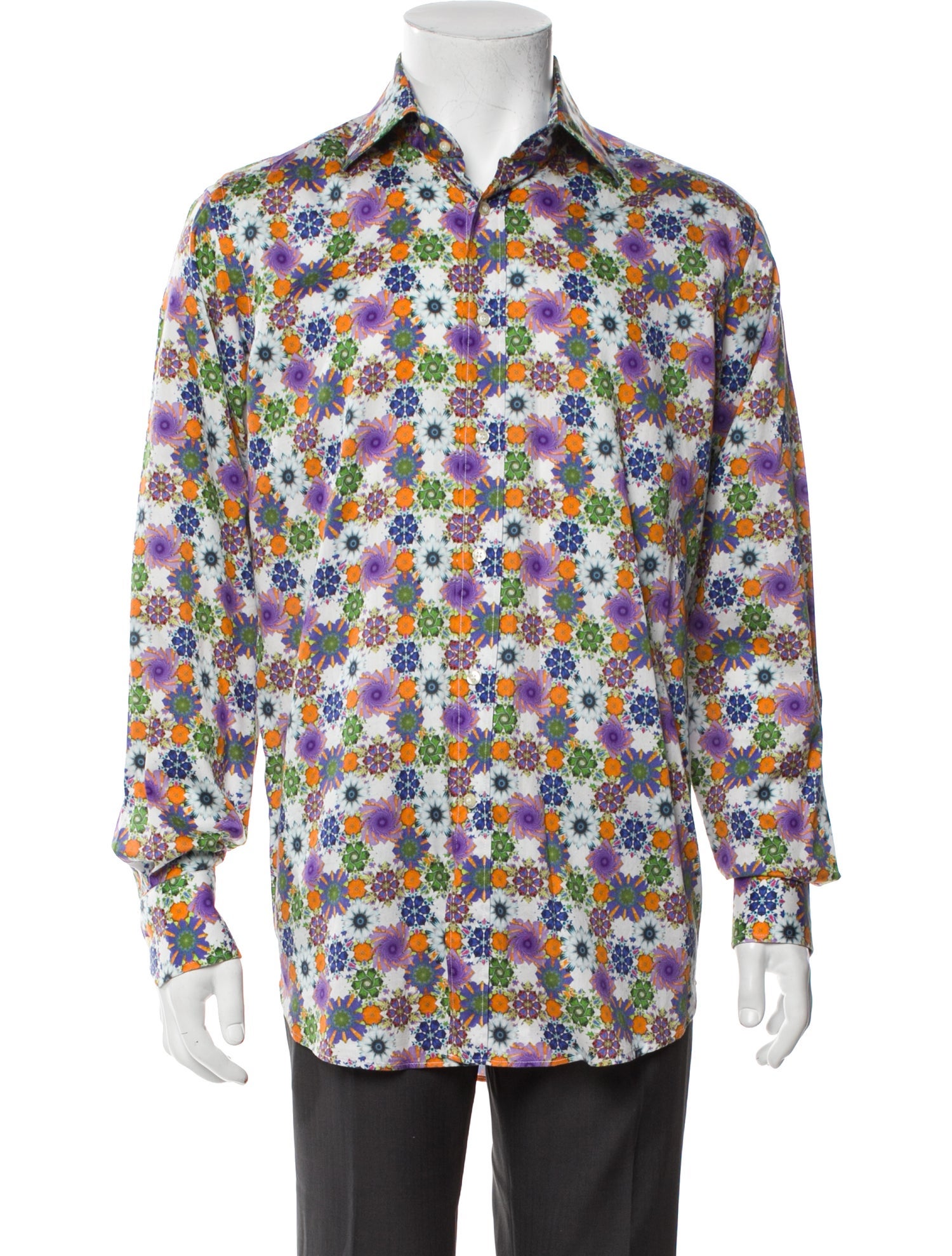 Etro Floral Print Long Sleeve Dress Shirt
