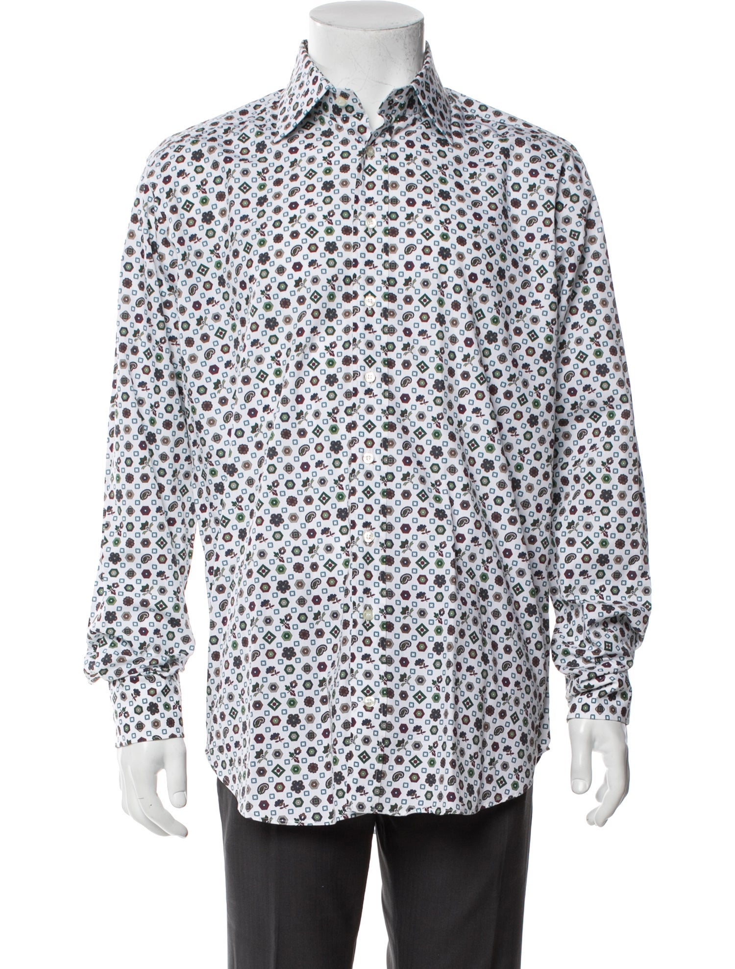 Etro Printed Long Sleeve Dress Shirt