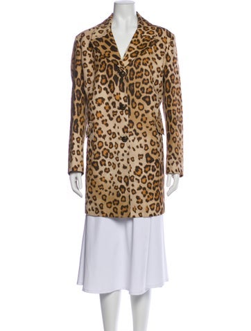 Pre-owned Etro Silk Animal Print Jacket In Neutral