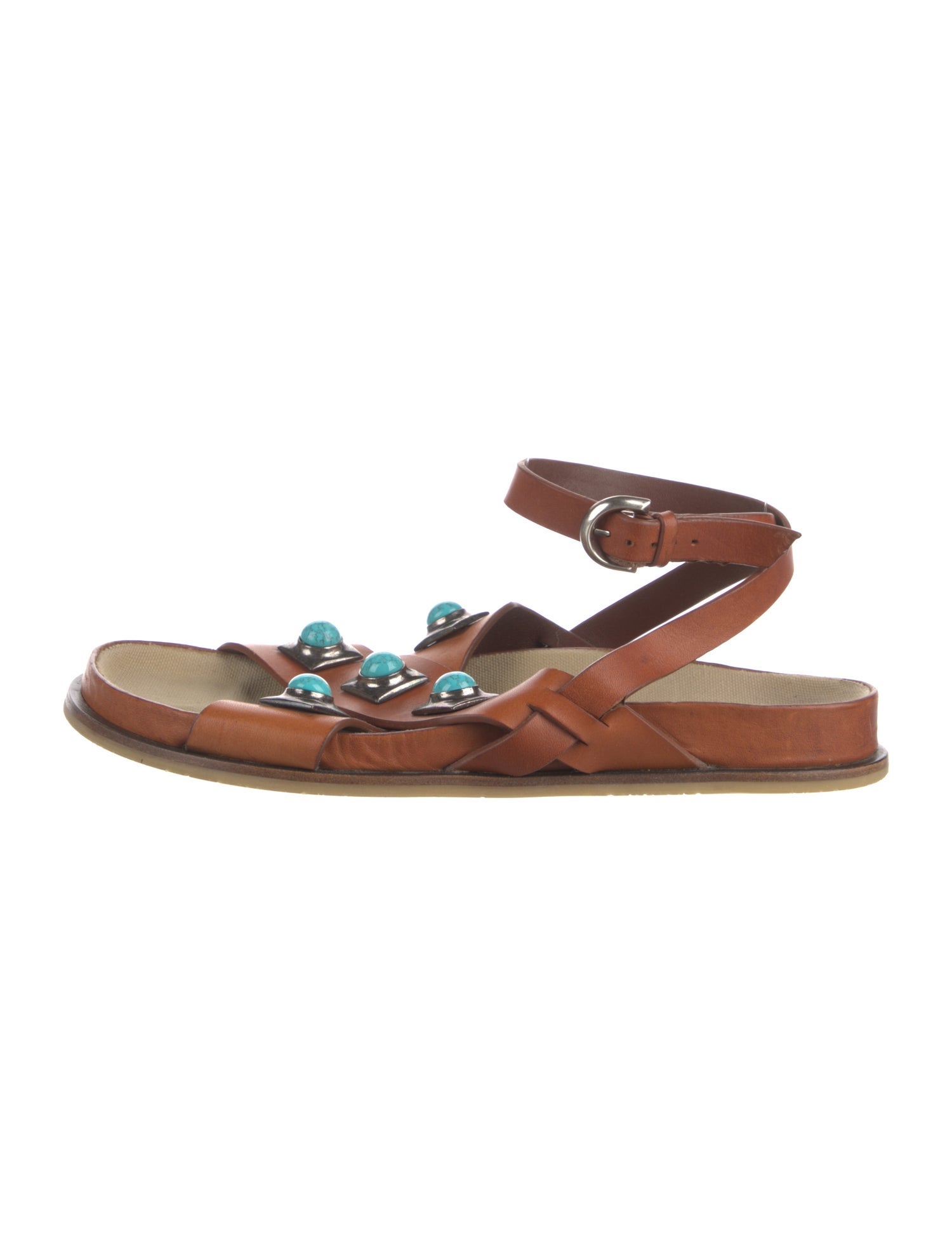 Etro Leather Studded Accents Gladiator Sandals