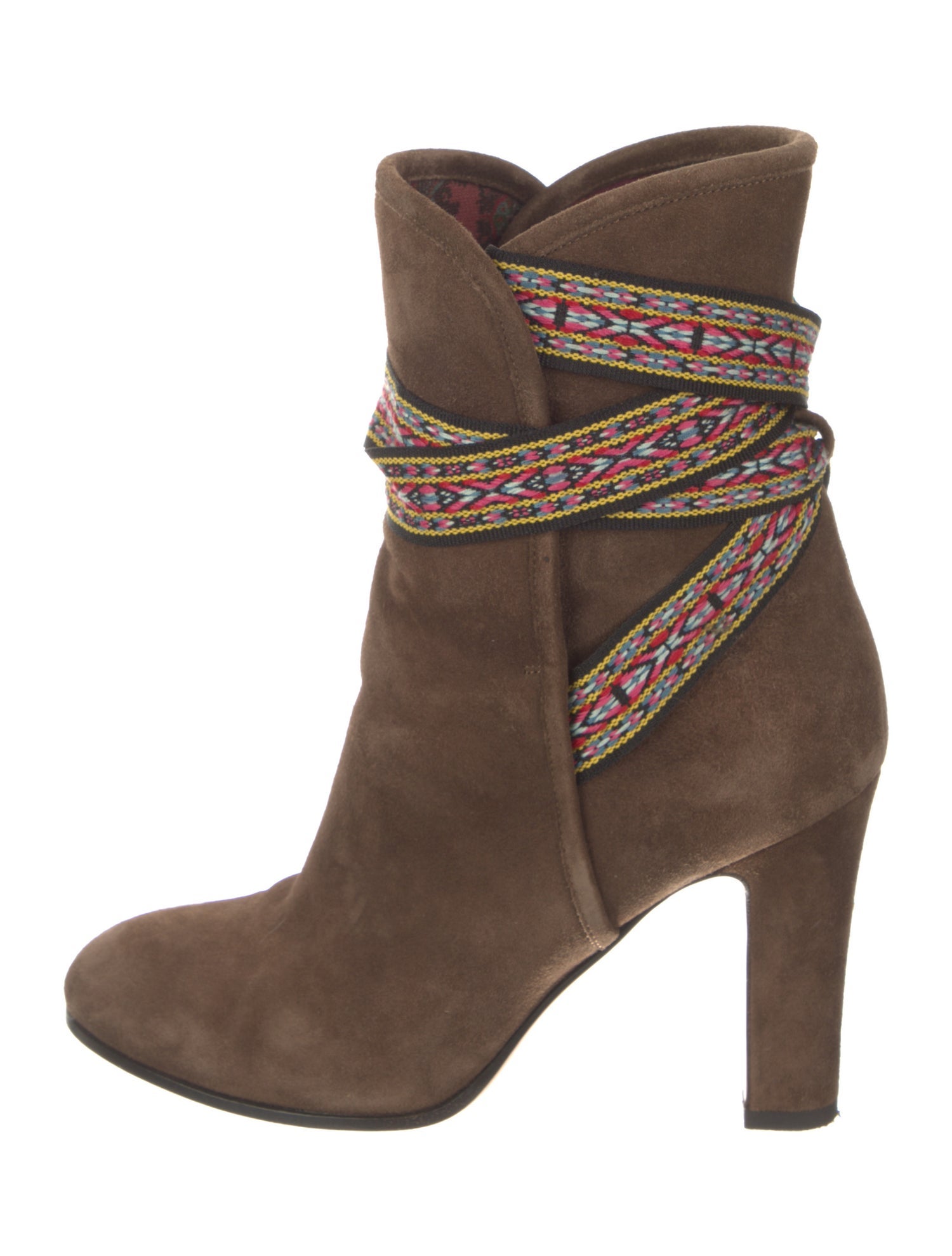 Etro Suede Patterned Combat Boots