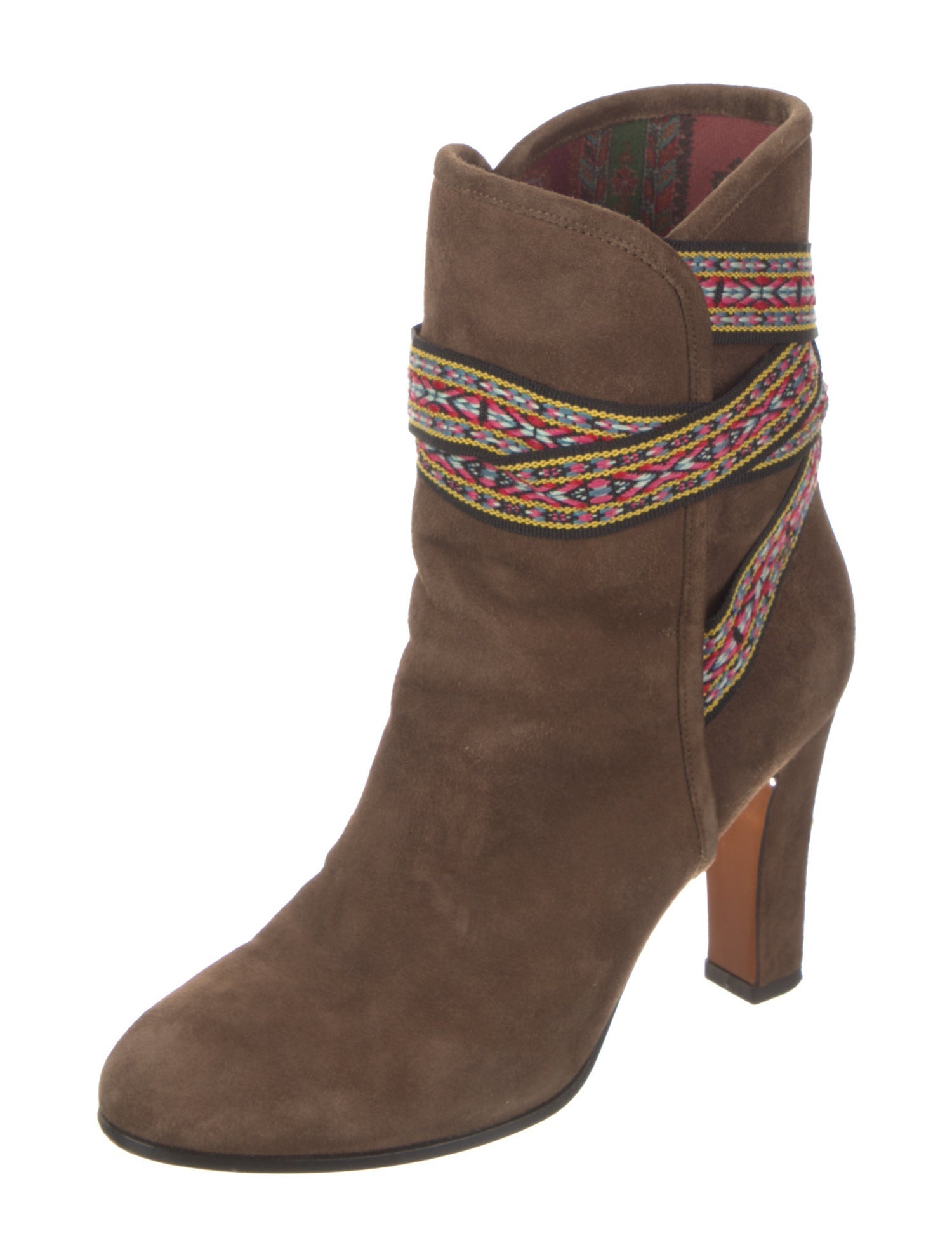 Etro Suede Patterned Combat Boots