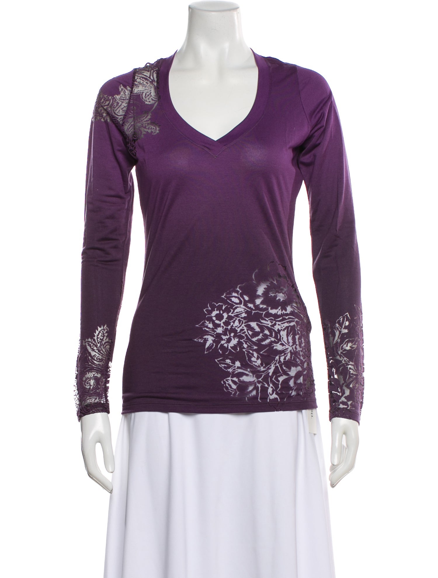 Etro Floral Print V-Neck Top