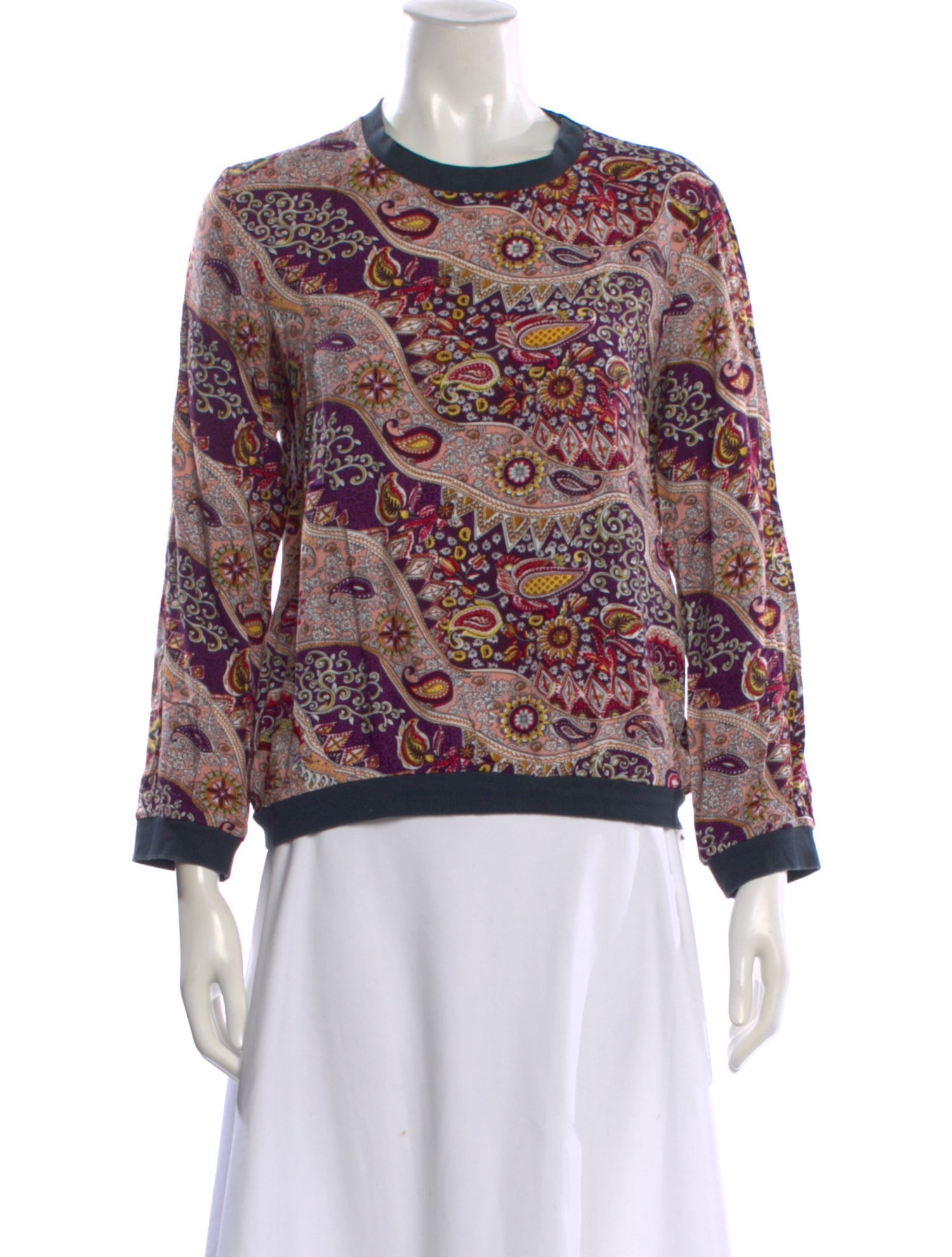 Etro Paisley Print Crew Neck Top