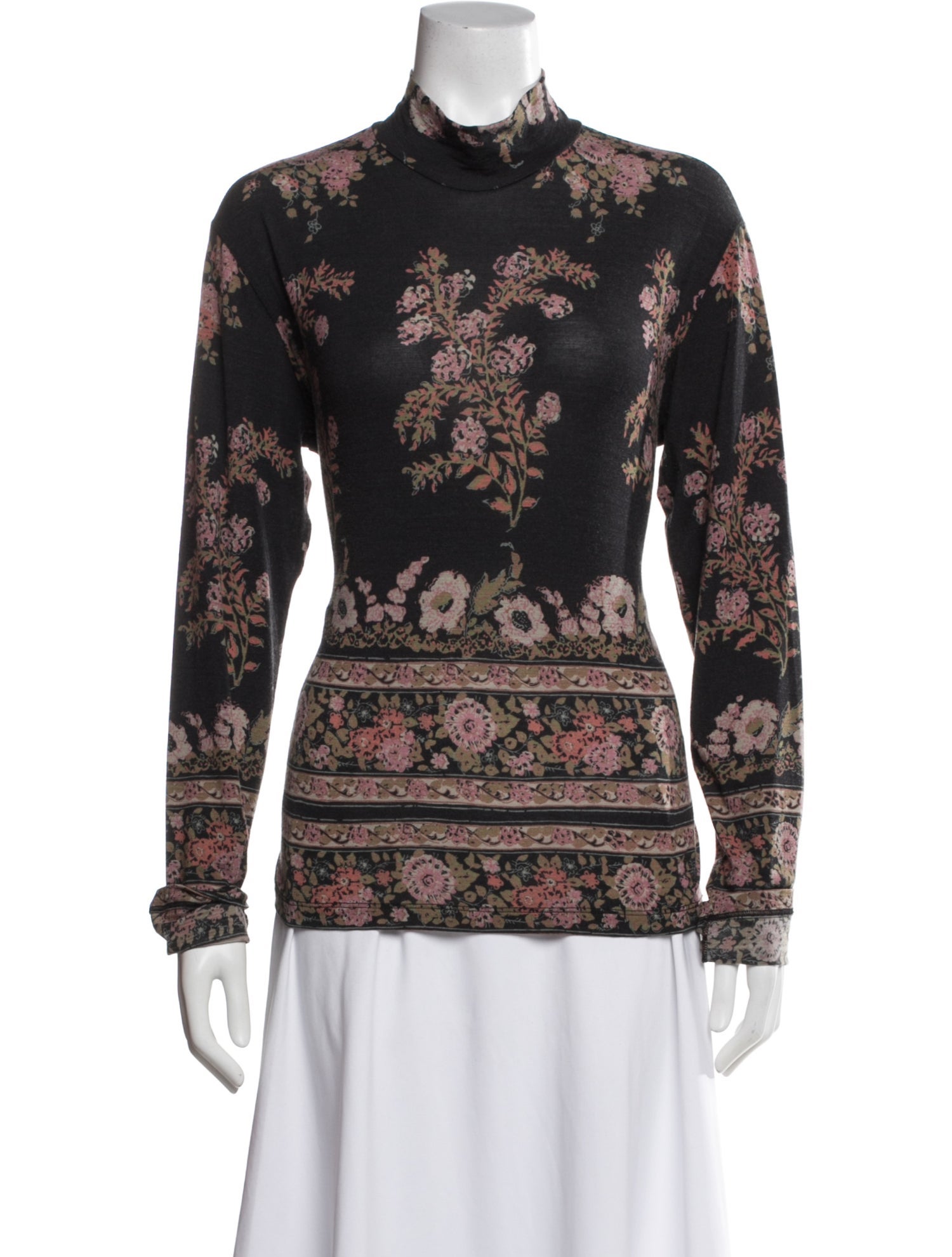 Etro Wool Floral Print Top