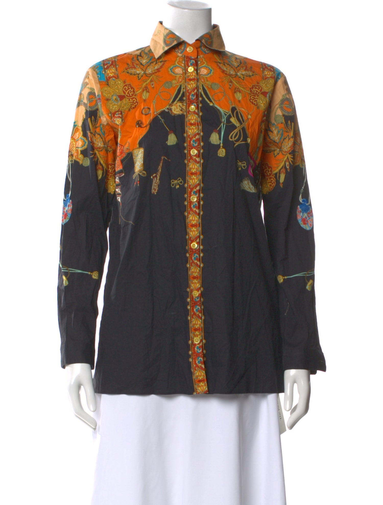 Etro Patterned Long Sleeve Blouse