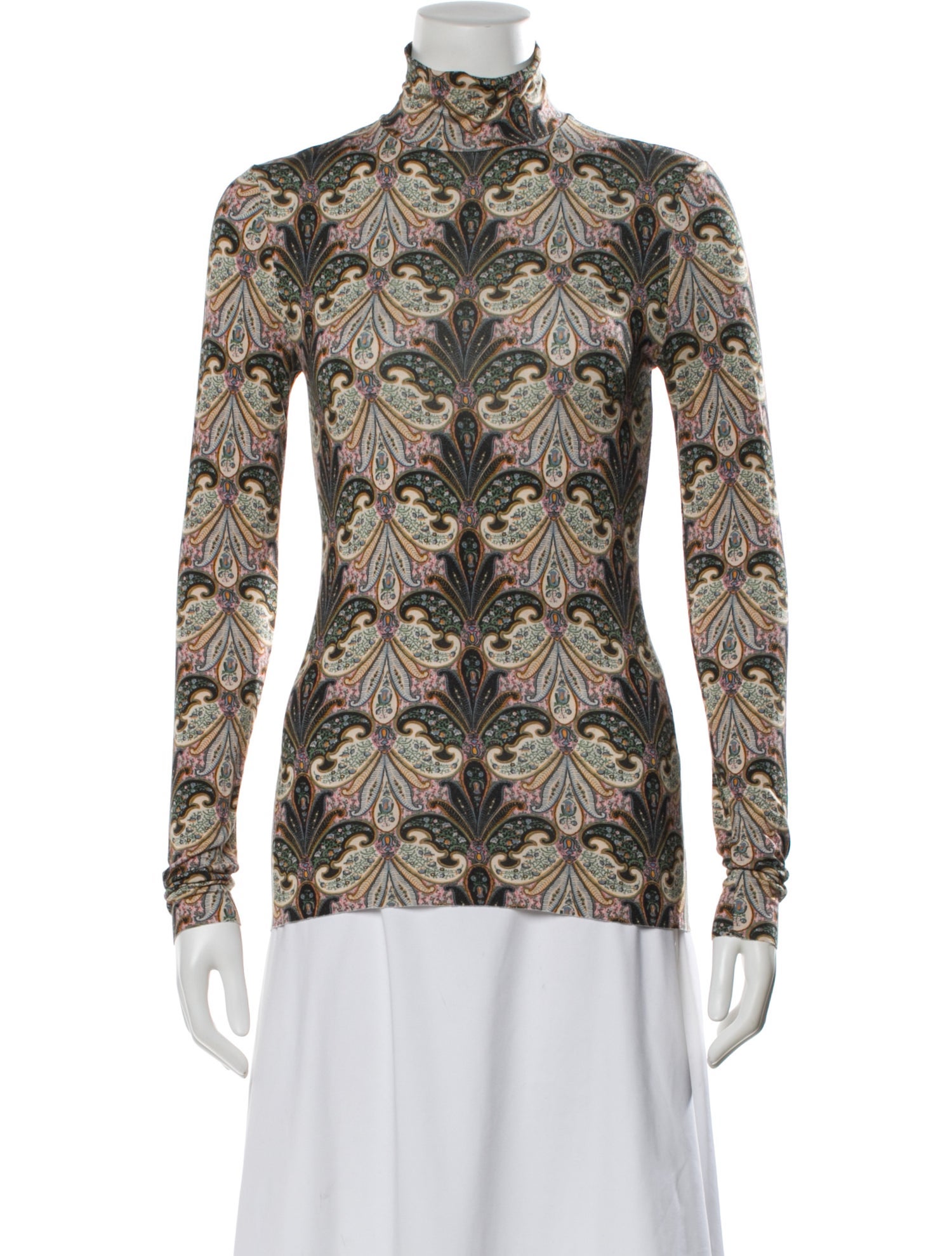Etro Paisley Print Turtleneck Top