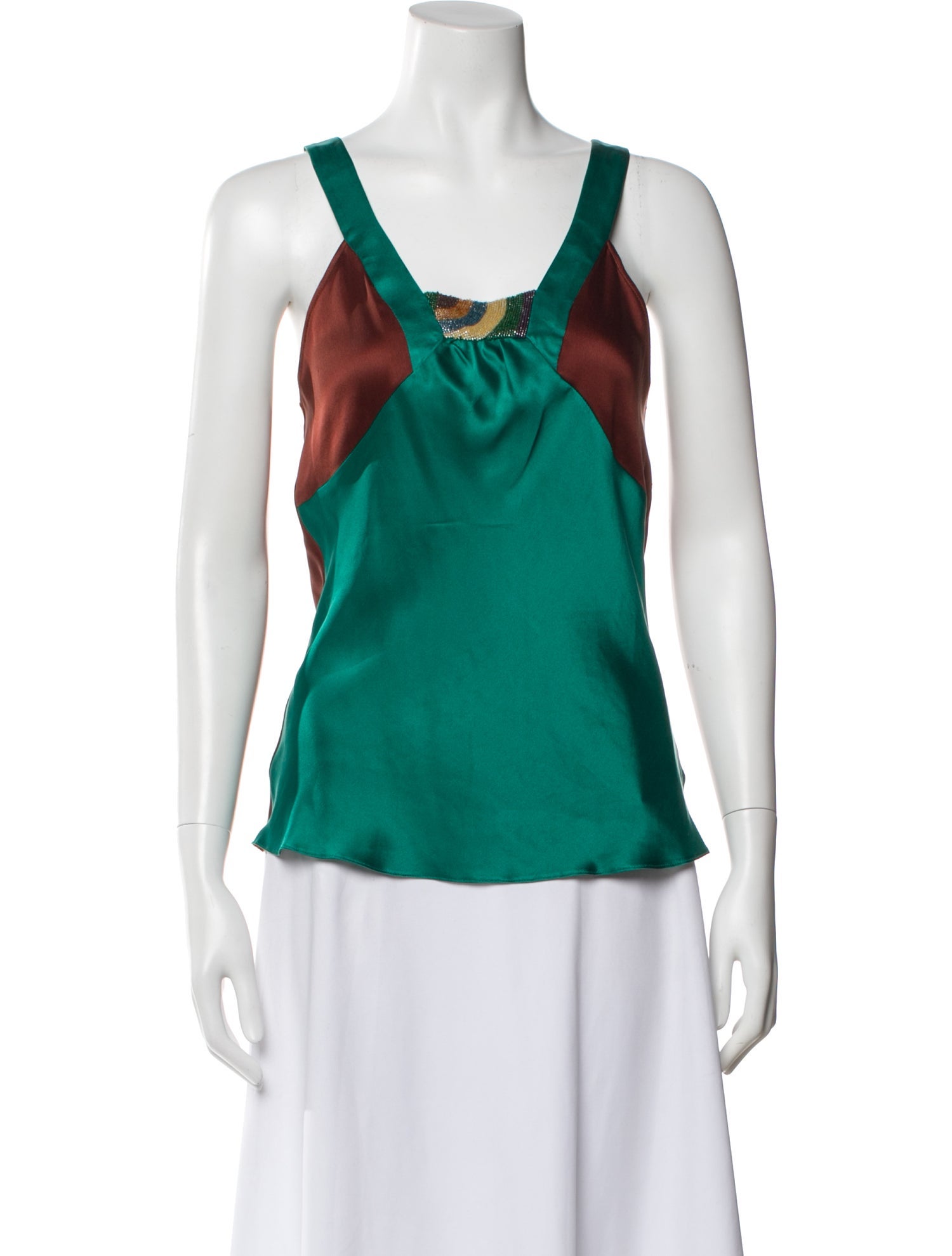 Etro Silk Colorblock Pattern Top