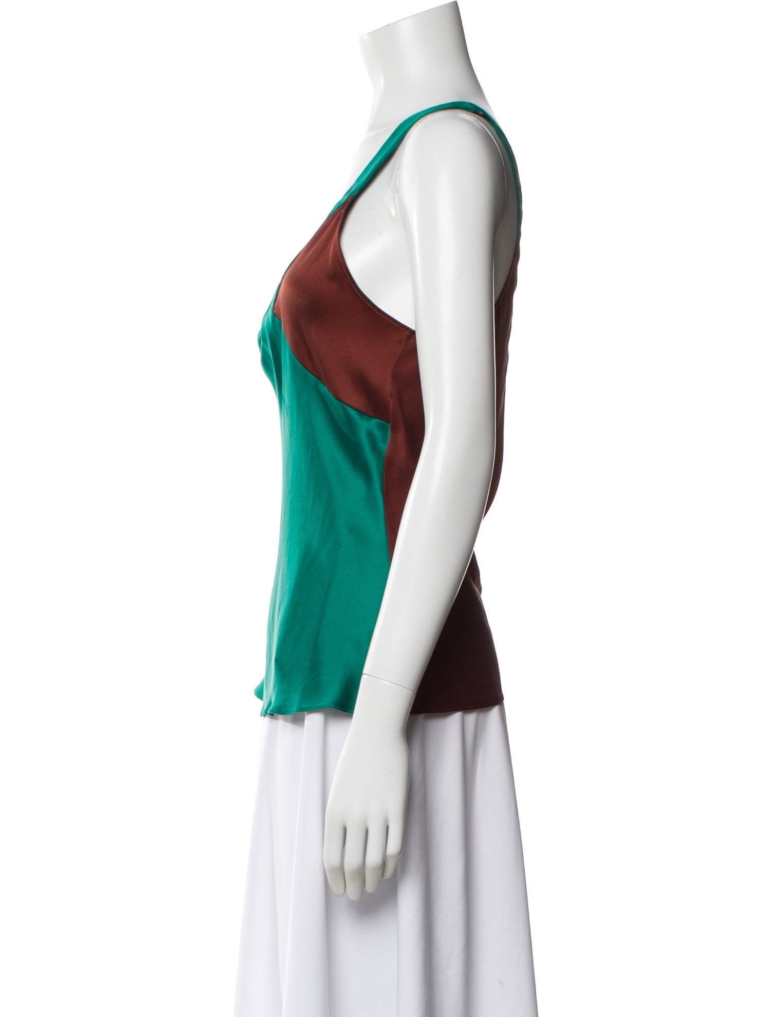 Etro Silk Colorblock Pattern Top