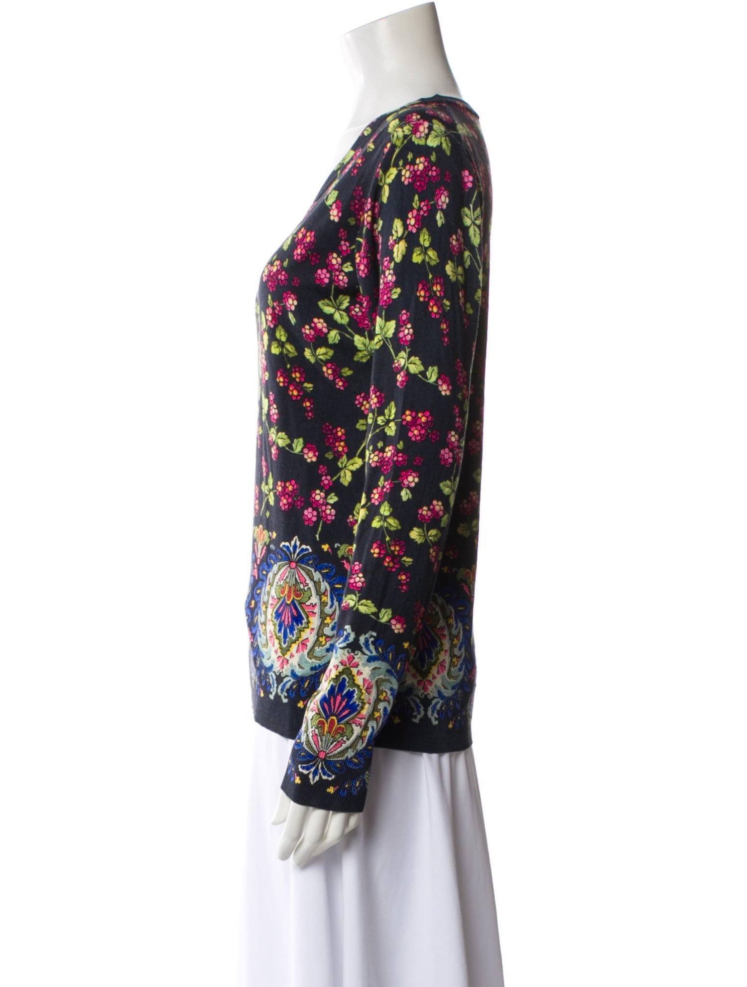 Etro Silk Floral Print Sweater