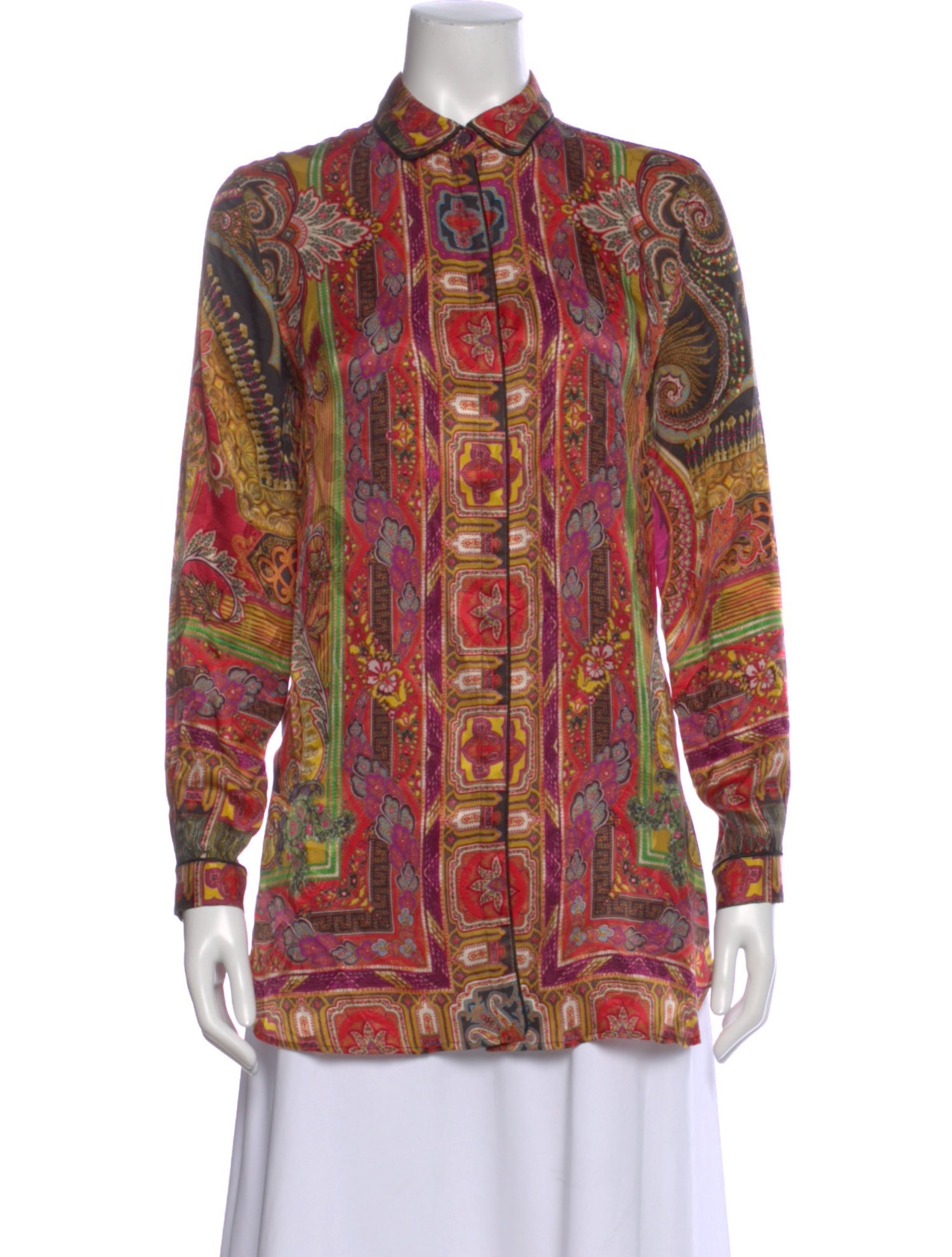 Etro Paisley Print Long Sleeve Blouse