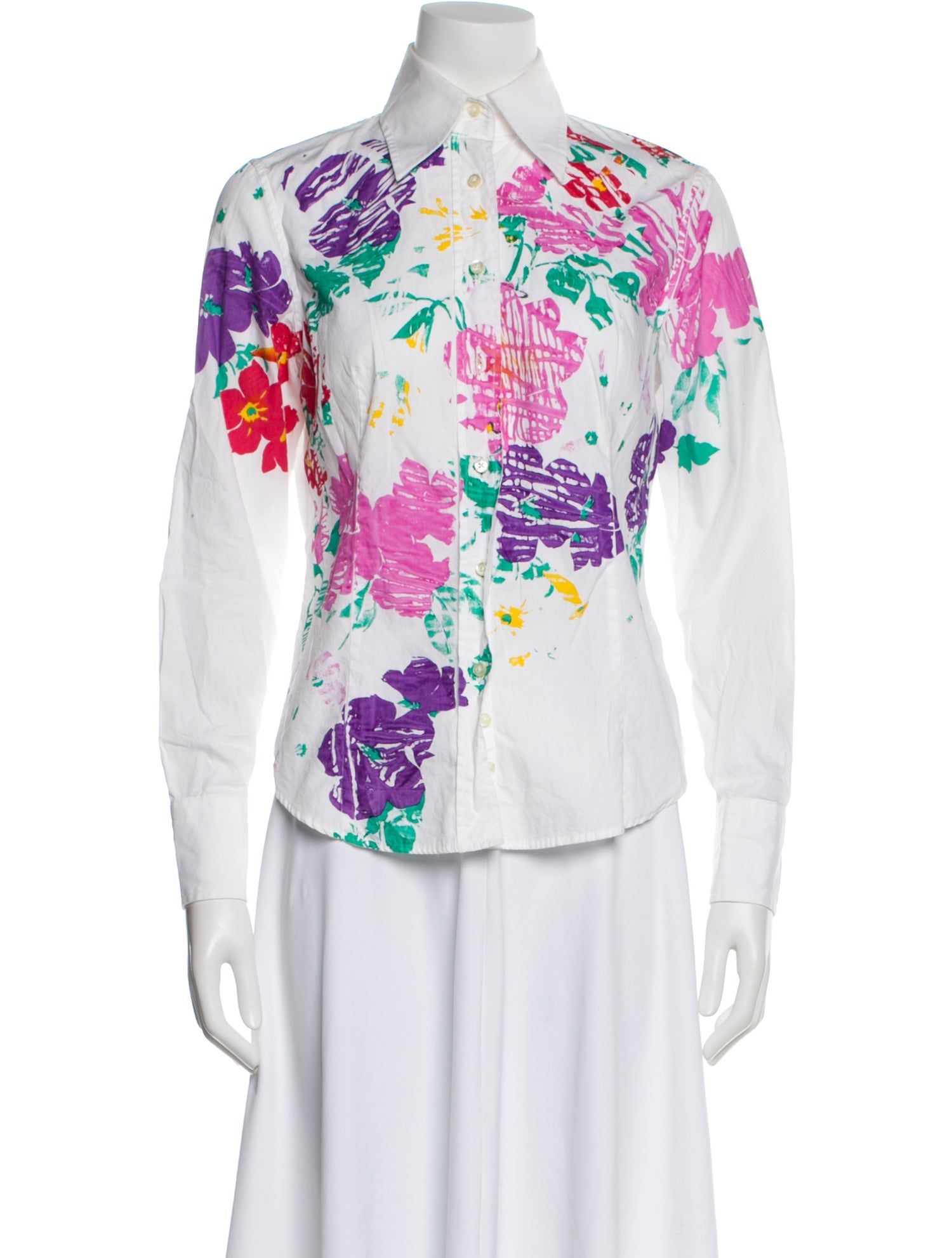 Etro Floral Print Long Sleeve Blouse