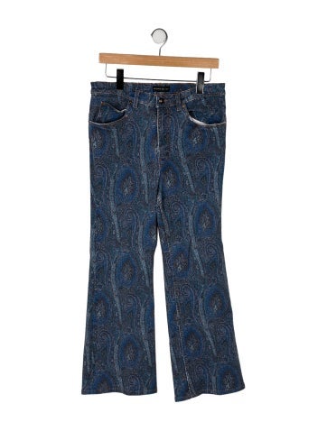 Pre-owned Etro High-rise Wide Leg Jeans In Blue